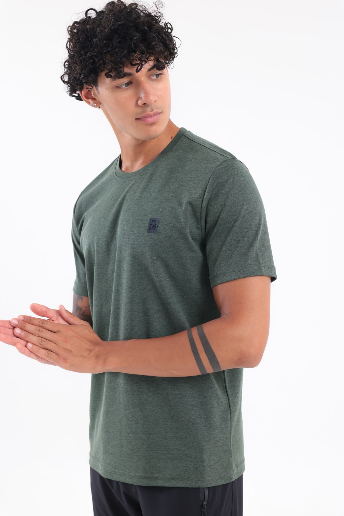 Bisiklet Yaka Merserize Erkek Spor T-Shirt