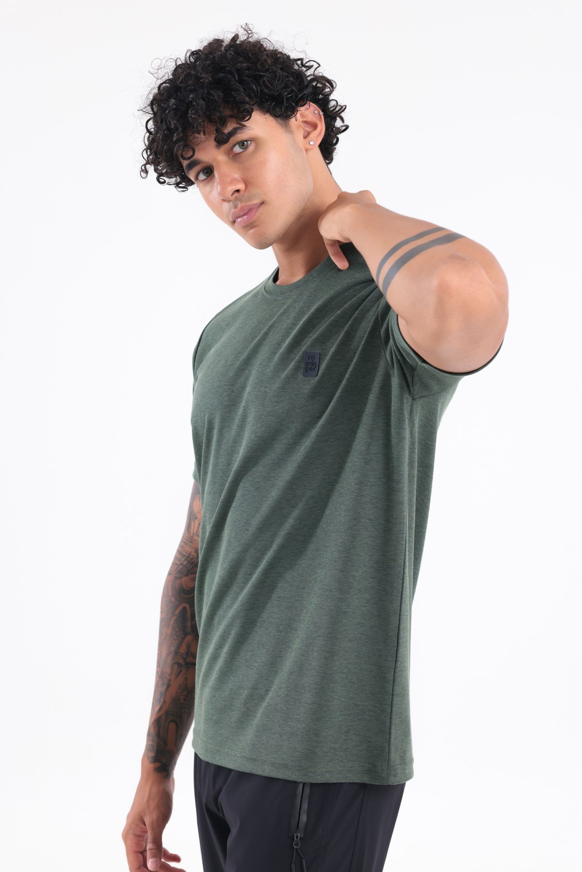 Bisiklet Yaka Merserize Erkek Spor T-Shirt