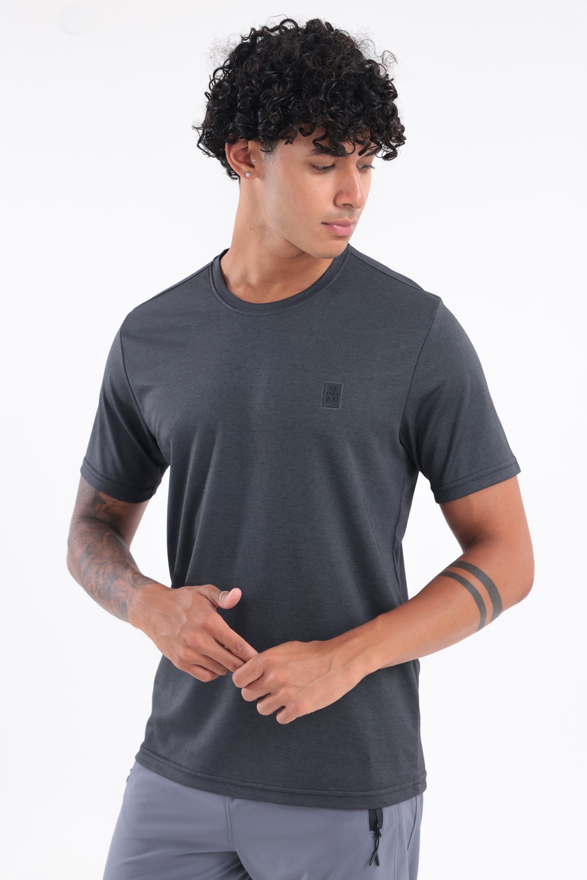 Bisiklet Yaka Merserize Erkek Spor T-Shirt