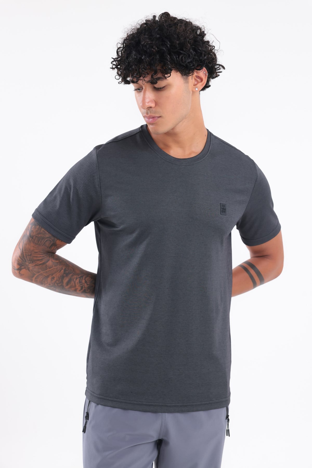 Bisiklet Yaka Merserize Erkek Spor T-Shirt