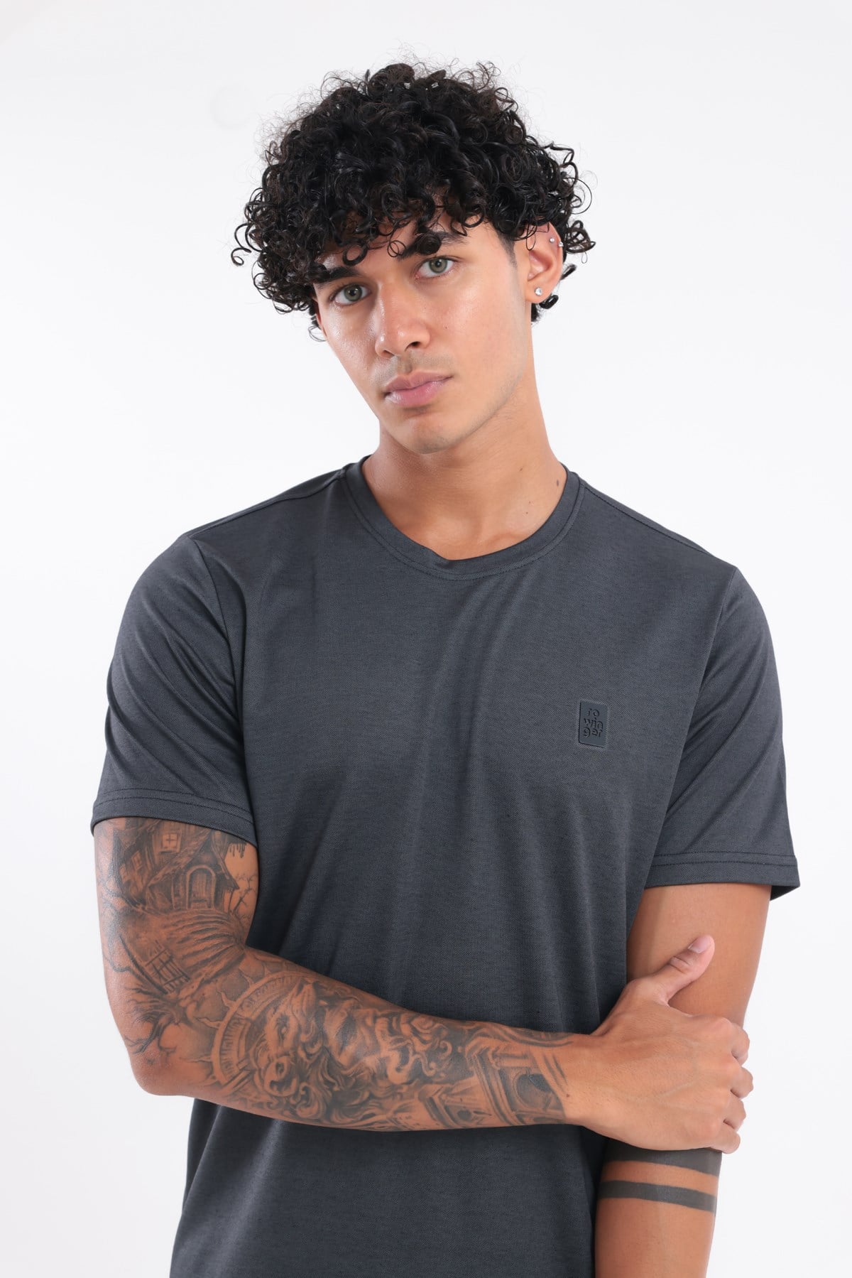 Bisiklet Yaka Merserize Erkek Spor T-Shirt