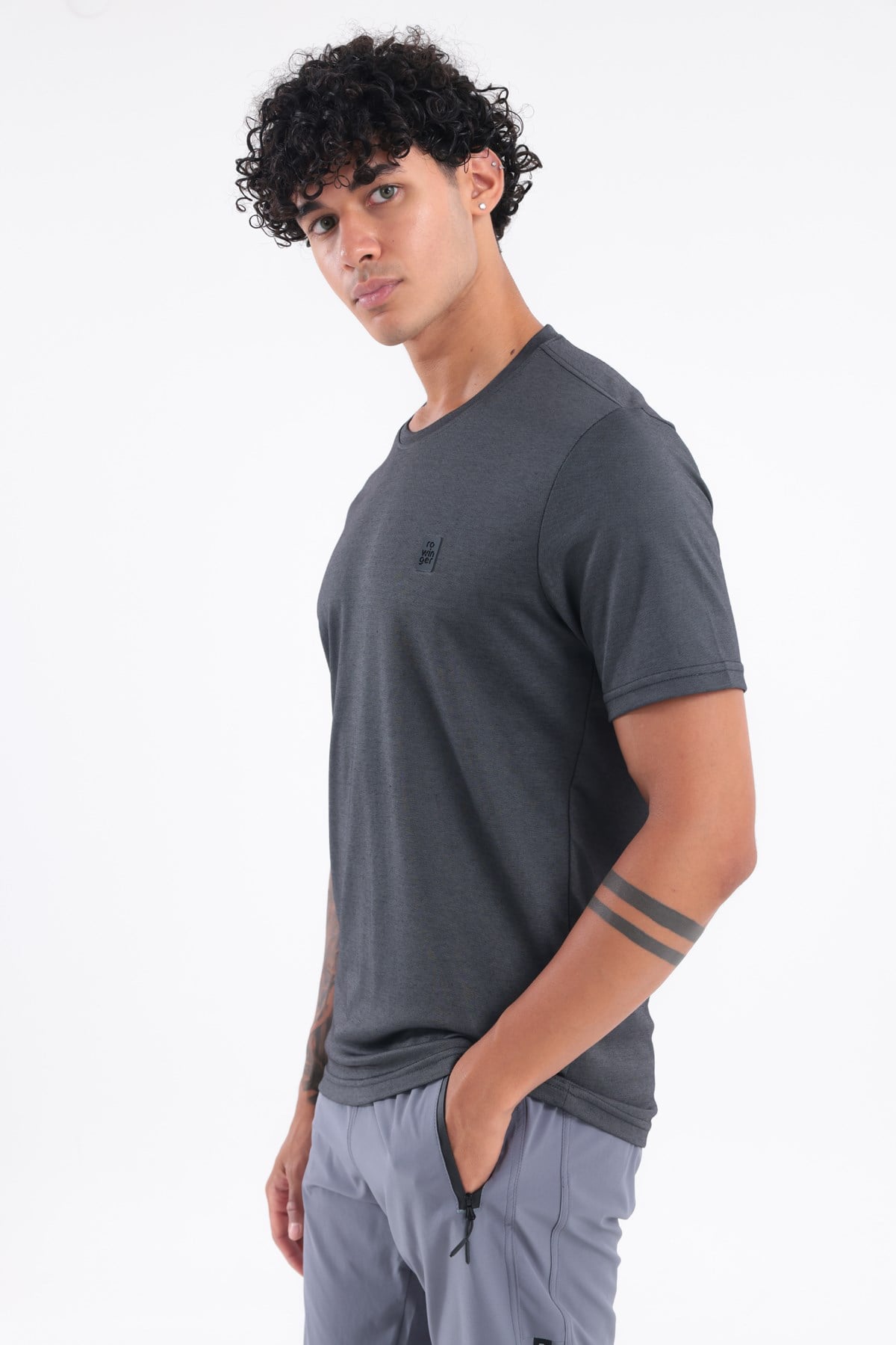 Bisiklet Yaka Merserize Erkek Spor T-Shirt