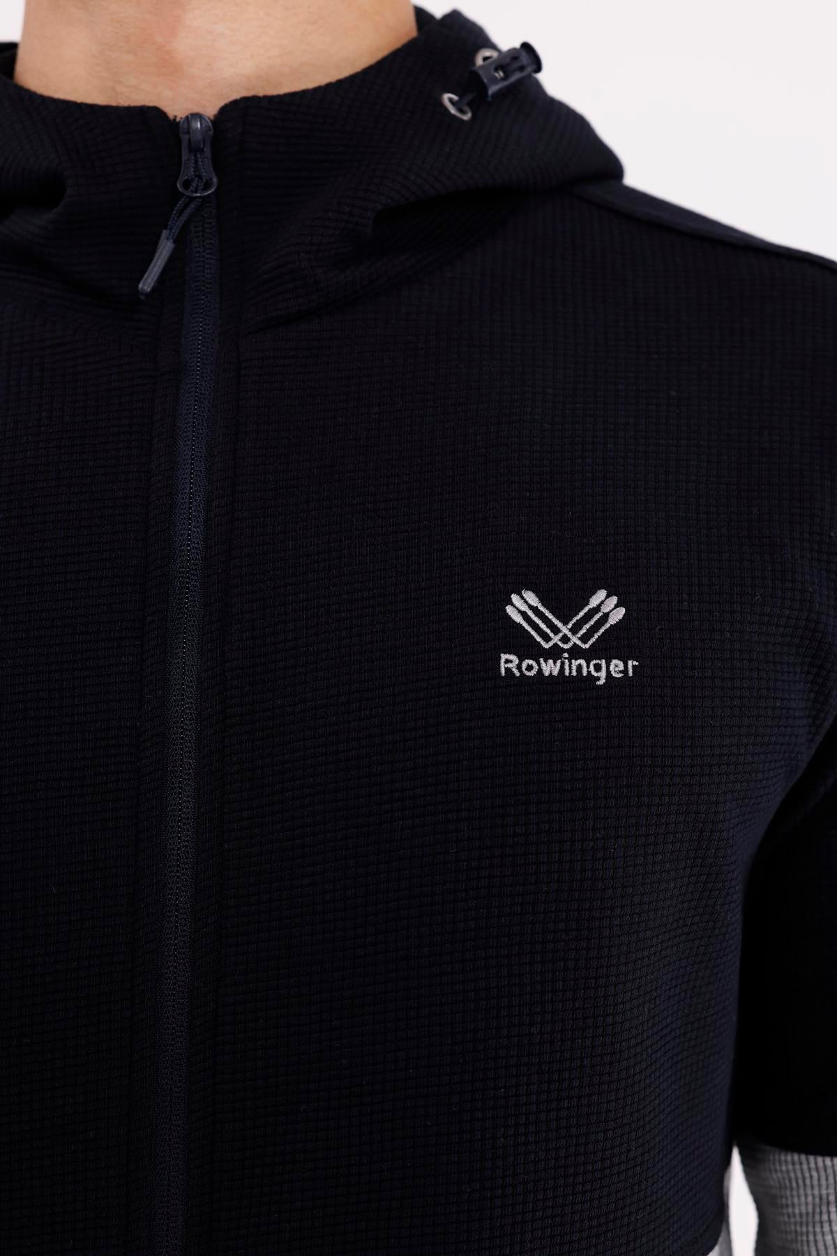 Blok Renkli Pıtırcık Yüzeyli Tam Fermuarlı Yan Cepli Esnek Manşetli Kapüşonlu Sweatshirt