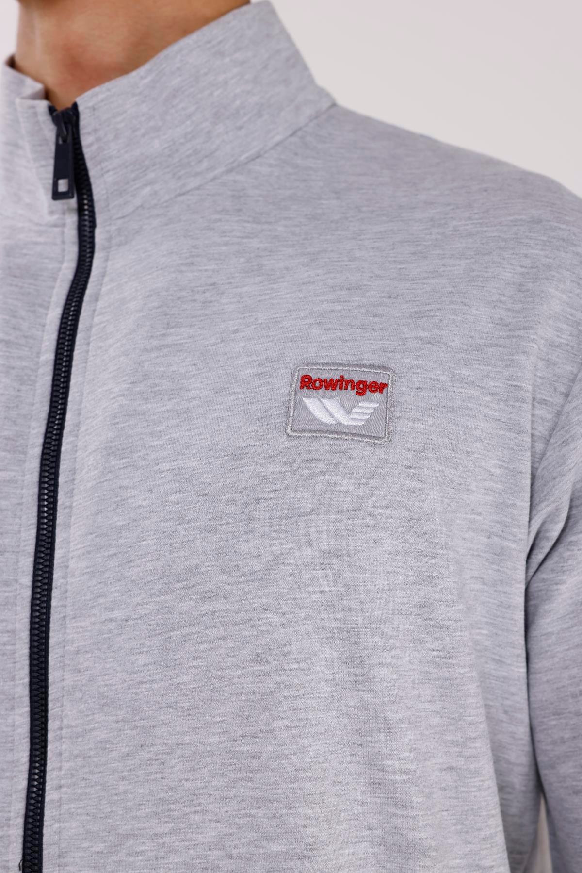Cepli Dik Yaka Tam Fermuarlı Göğüs Arma Detaylı Rahat Kalıp Mevsimlik Sweatshirt