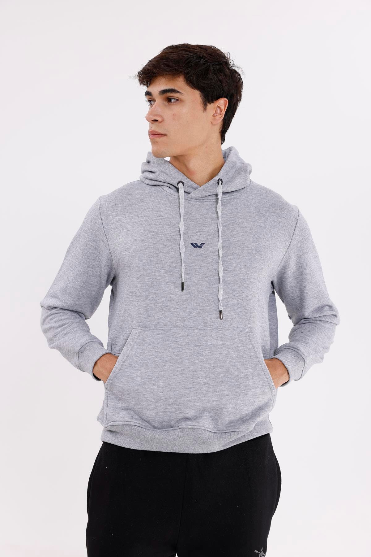 Kanguru Cepli Ayarlanabilir Kapüşonlu Sweatshirt
