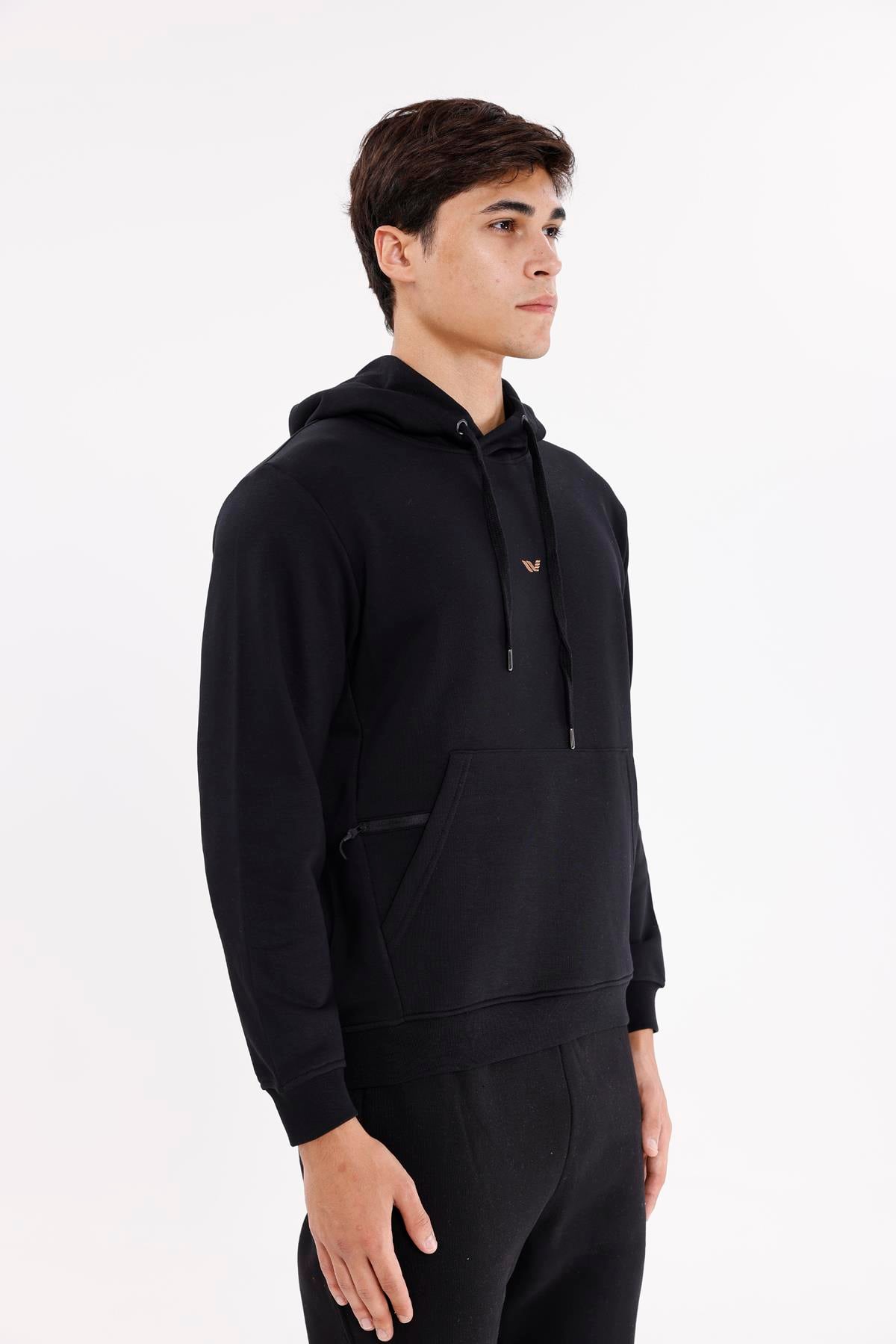 Kanguru Cepli Ayarlanabilir Kapüşonlu Sweatshirt