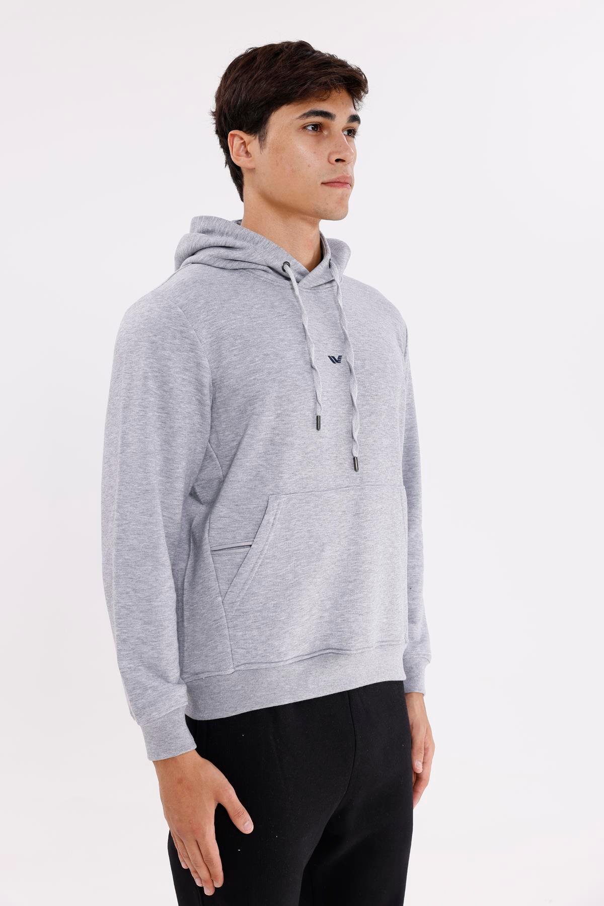 Kanguru Cepli Ayarlanabilir Kapüşonlu Sweatshirt