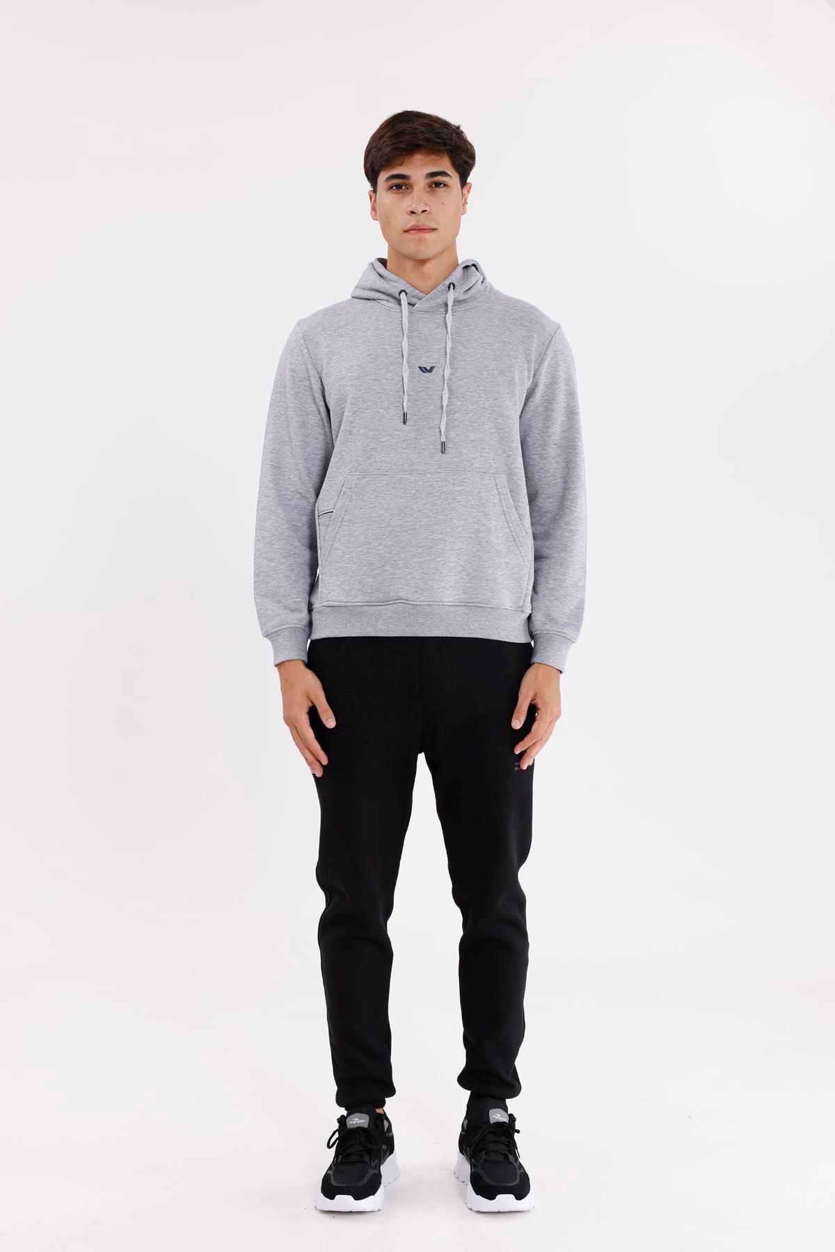 Kanguru Cepli Ayarlanabilir Kapüşonlu Sweatshirt