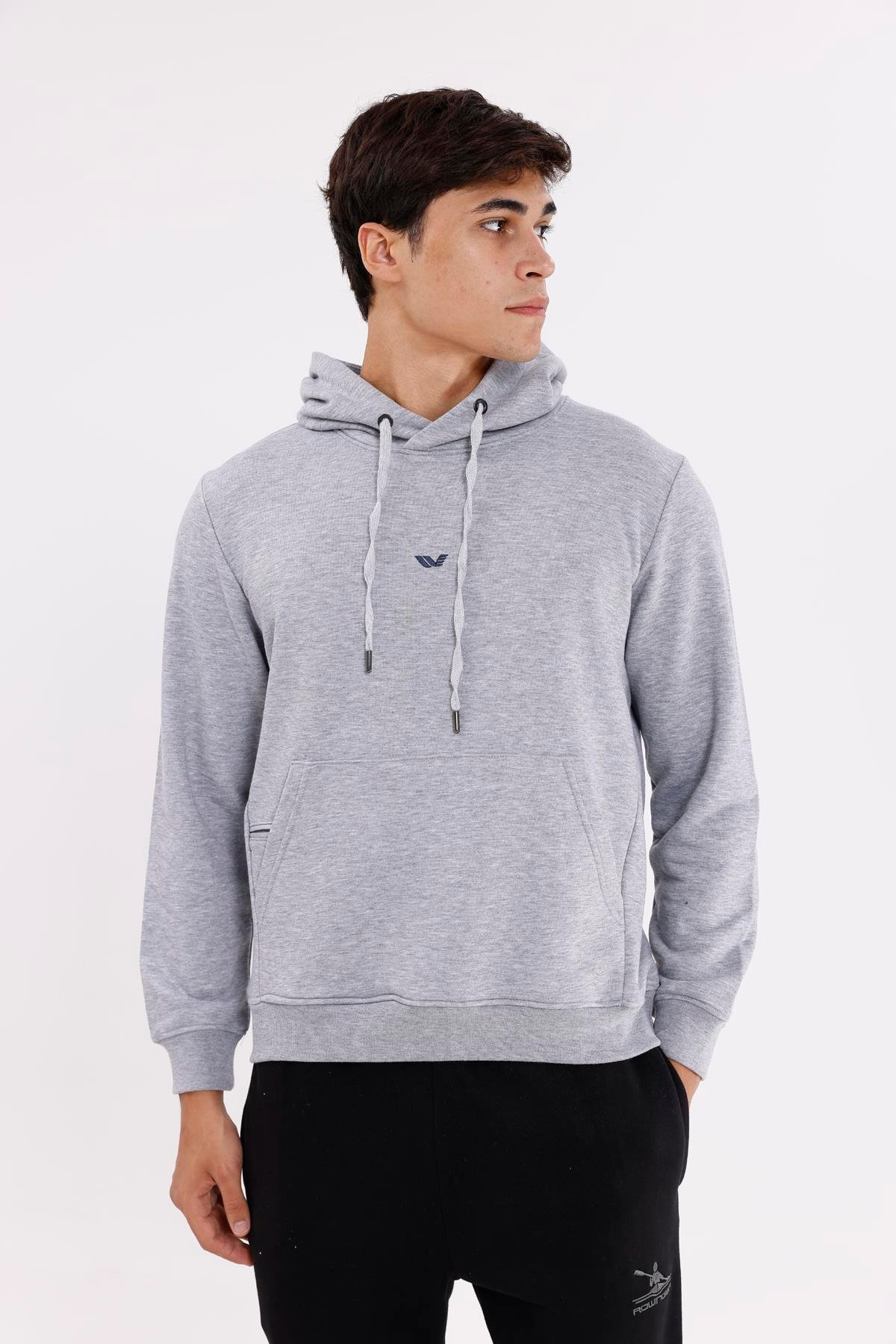 Kanguru Cepli Ayarlanabilir Kapüşonlu Sweatshirt