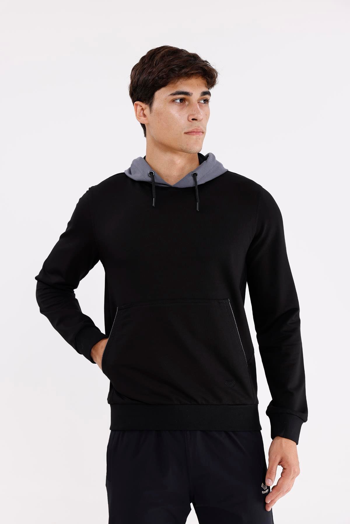Kanguru Cepli Ayarlanabilir Kordonlu Ribana Manşetli Rahat Kesim Kapüşonlu Sweatshirt
