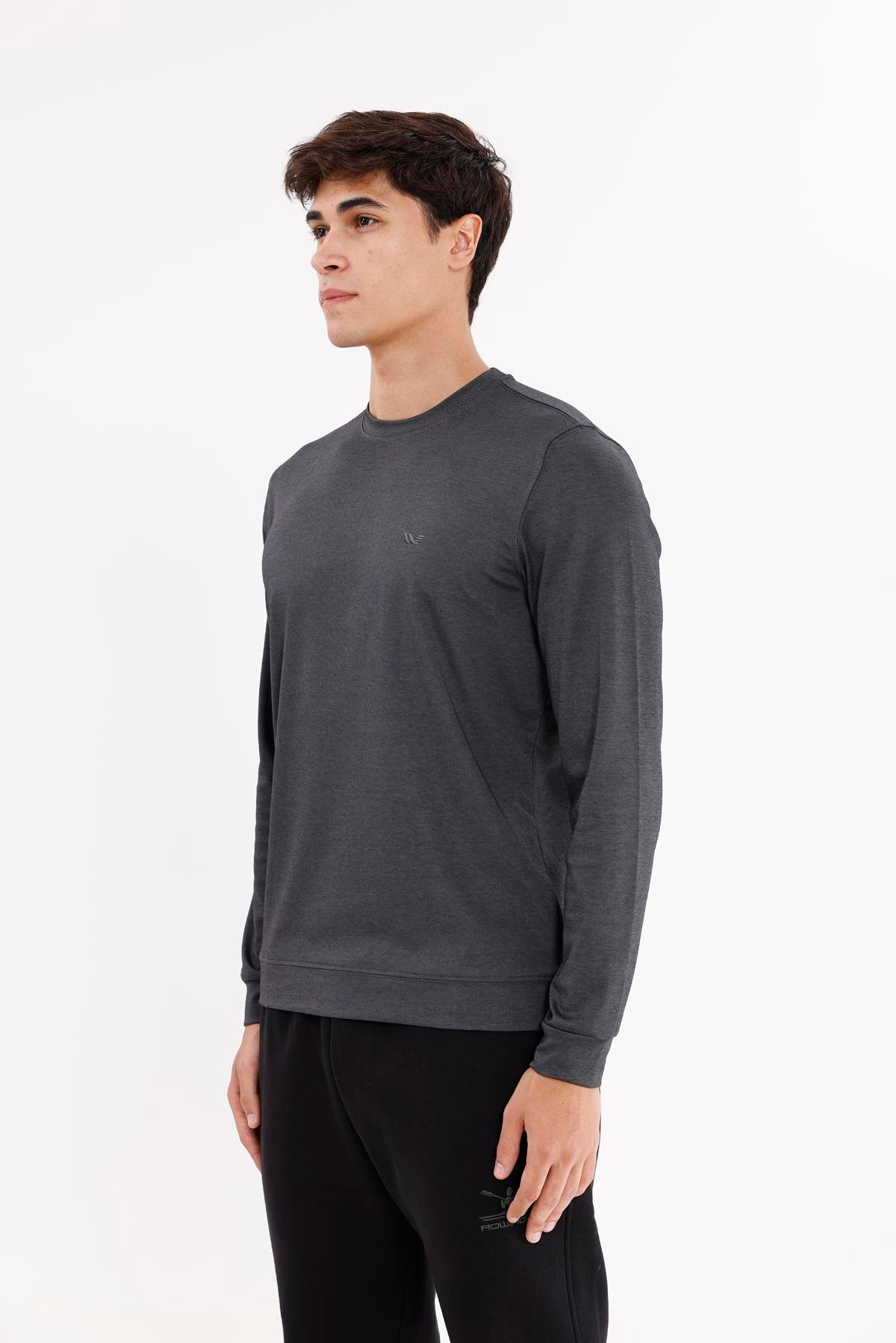 Merserize Efektli Yumuşak Doku Ayarlanabilir Kapüşonlu Rahat Kalıp Kapüşonlu Sweatshirt