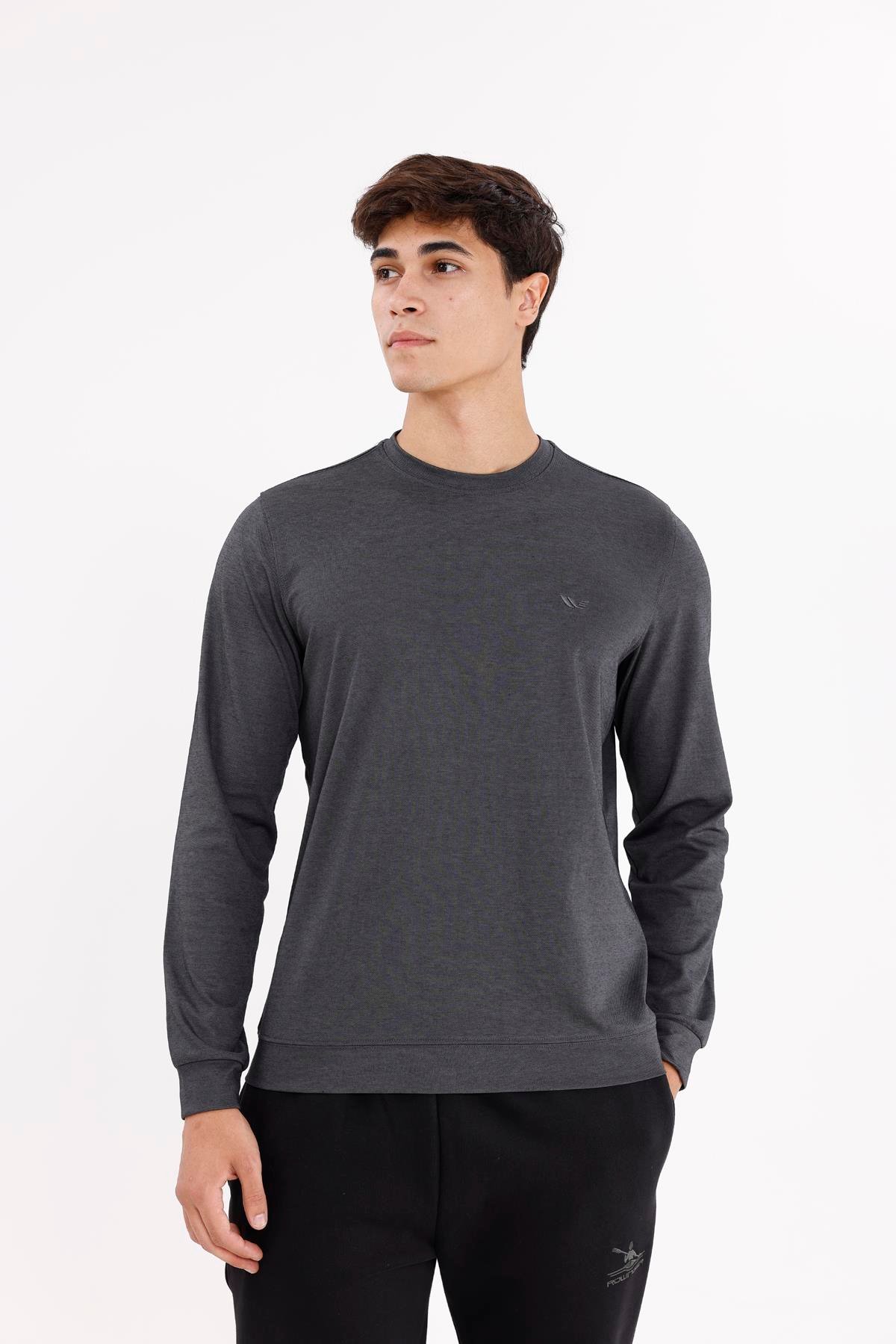 Merserize Efektli Yumuşak Doku Ayarlanabilir Kapüşonlu Rahat Kalıp Kapüşonlu Sweatshirt