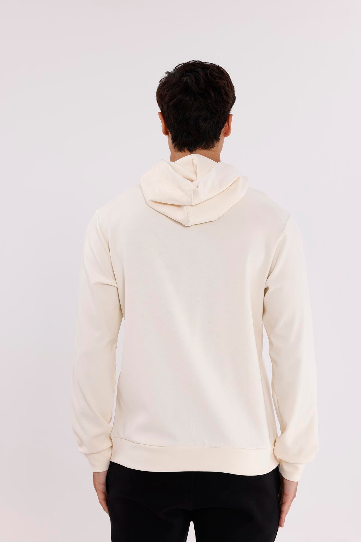 Metal Uçlu Kordonlu Tam Fermuarlı Bölmeli Ön Cepli Küçük Nakış Logolu Rahat Kalıp Mevsimlik Kapüşonlu Sweatshirt