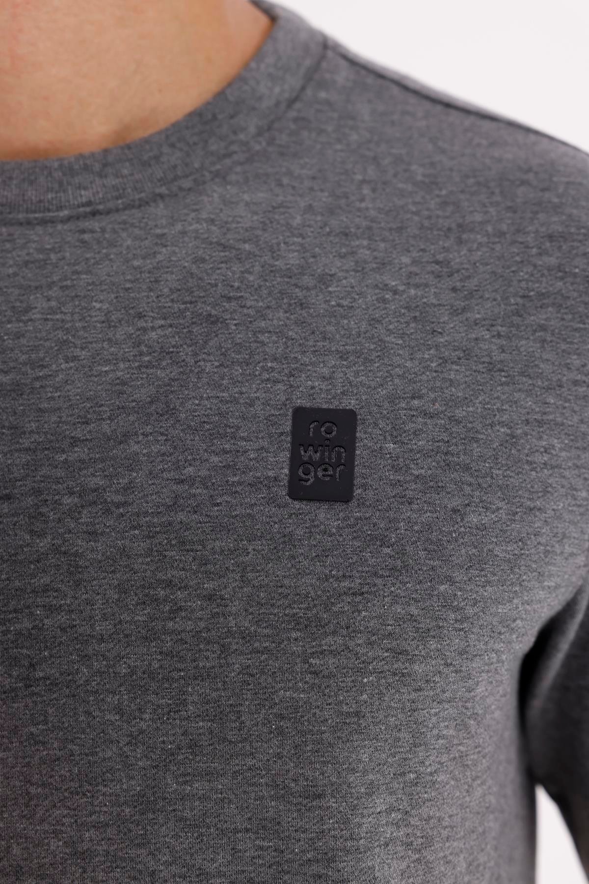 Minimal Logolu Bisiklet Yaka Ribana Manşetli Rahat Kalıp Mevsimlik Sweatshirt