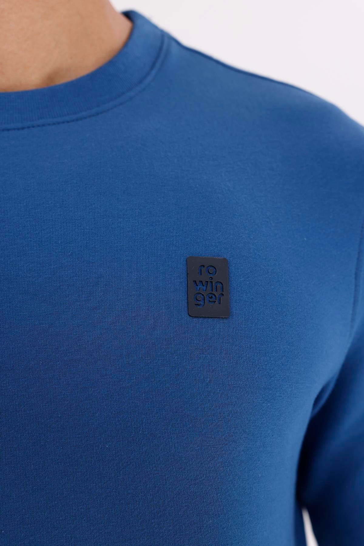 Minimal Logolu Bisiklet Yaka Ribana Manşetli Rahat Kalıp Mevsimlik Sweatshirt