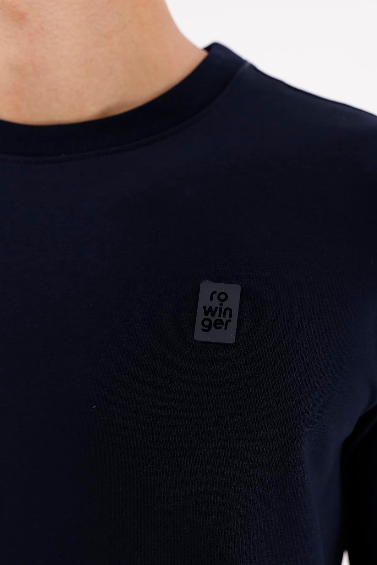 Minimal Logolu Bisiklet Yaka Ribana Manşetli Rahat Kalıp Mevsimlik Sweatshirt