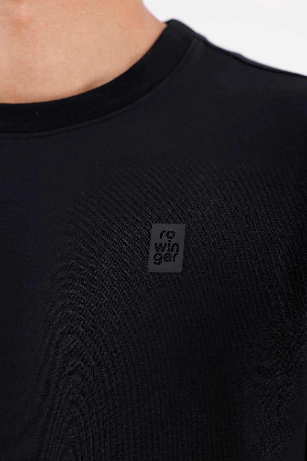 Minimal Logolu Bisiklet Yaka Ribana Manşetli Rahat Kalıp Mevsimlik Sweatshirt