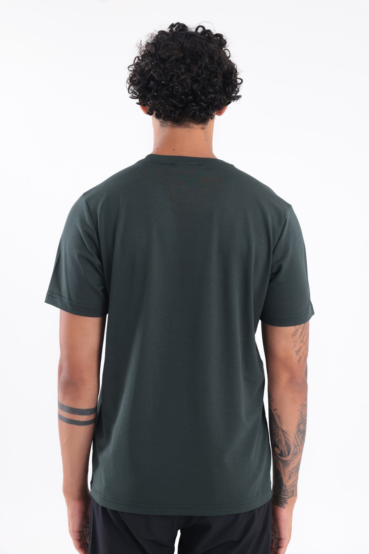 Modal İnterlock Kumaş Minimal Logolu Bisiklet Yaka Erkek Spor T-Shirt