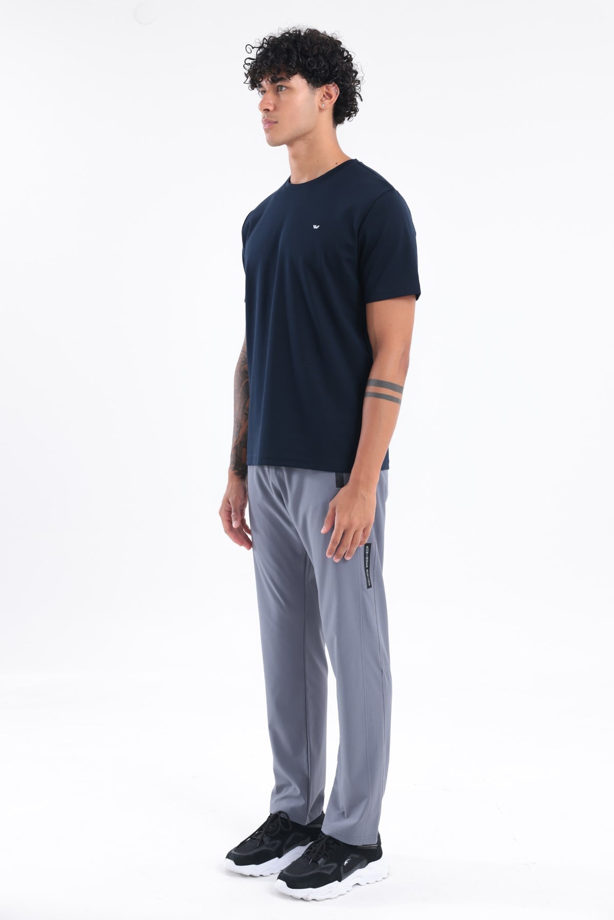 Modal İnterlock Kumaş Minimal Logolu Bisiklet Yaka Erkek Spor T-Shirt