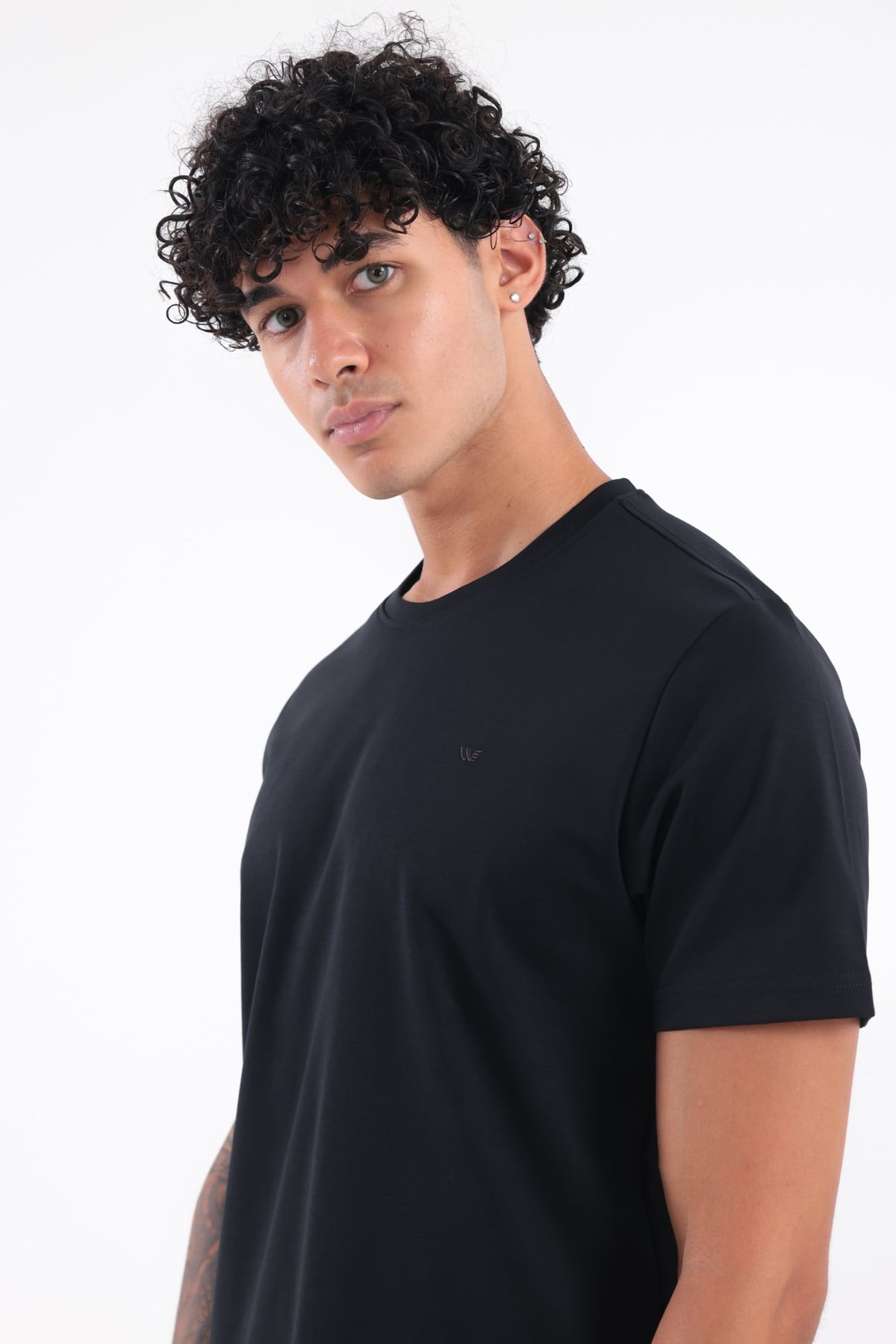 Modal İnterlock Kumaş Minimal Logolu Bisiklet Yaka Erkek Spor T-Shirt
