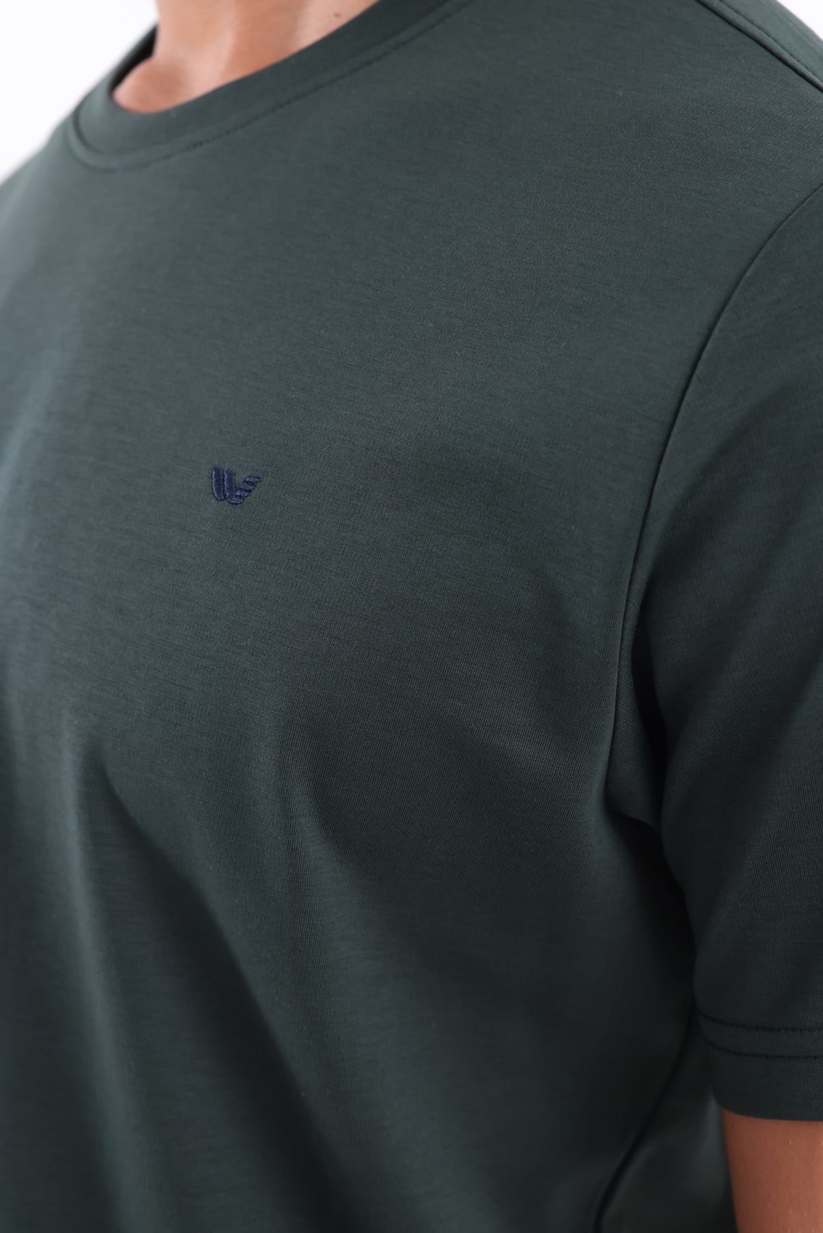 Modal İnterlock Kumaş Minimal Logolu Bisiklet Yaka Erkek Spor T-Shirt
