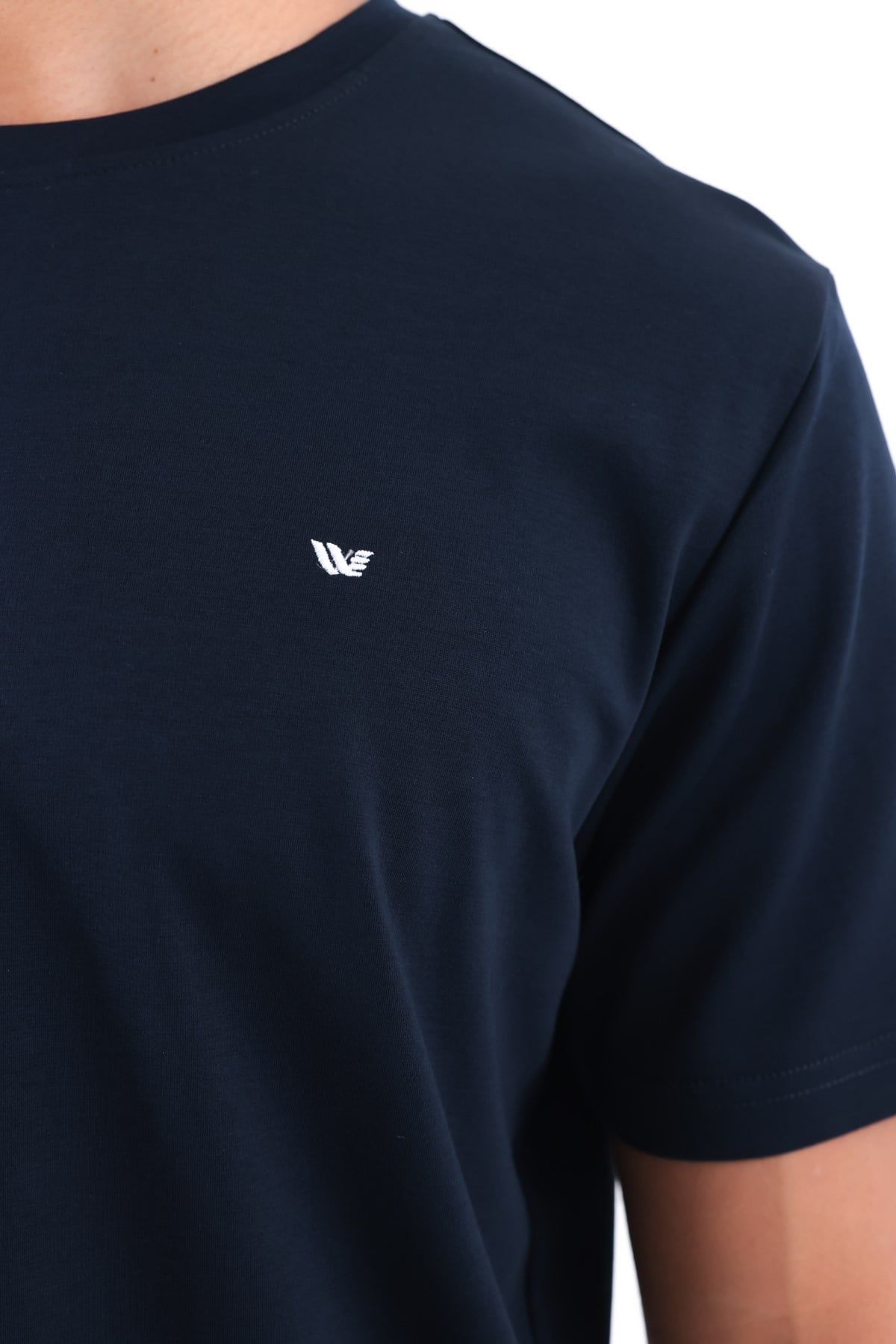 Modal İnterlock Kumaş Minimal Logolu Bisiklet Yaka Erkek Spor T-Shirt