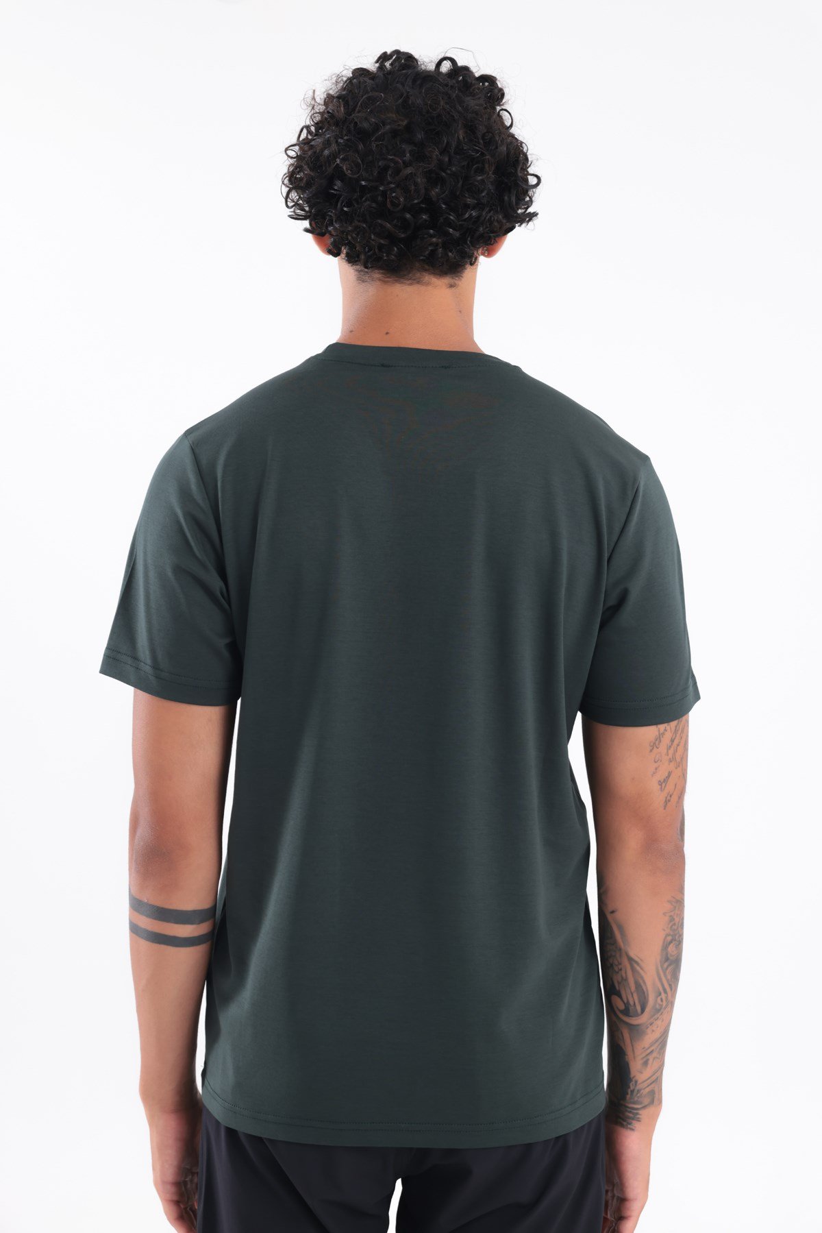 Modal İnterlock Kumaş Minimal Logolu Bisiklet Yaka Erkek Spor T-Shirt