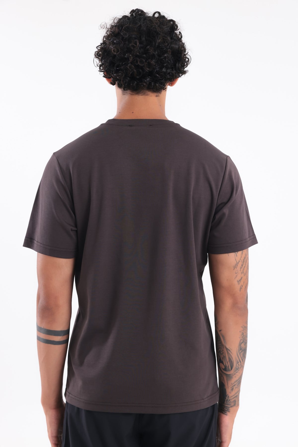 Modal İnterlock Kumaş Minimal Logolu Bisiklet Yaka Erkek Spor T-Shirt