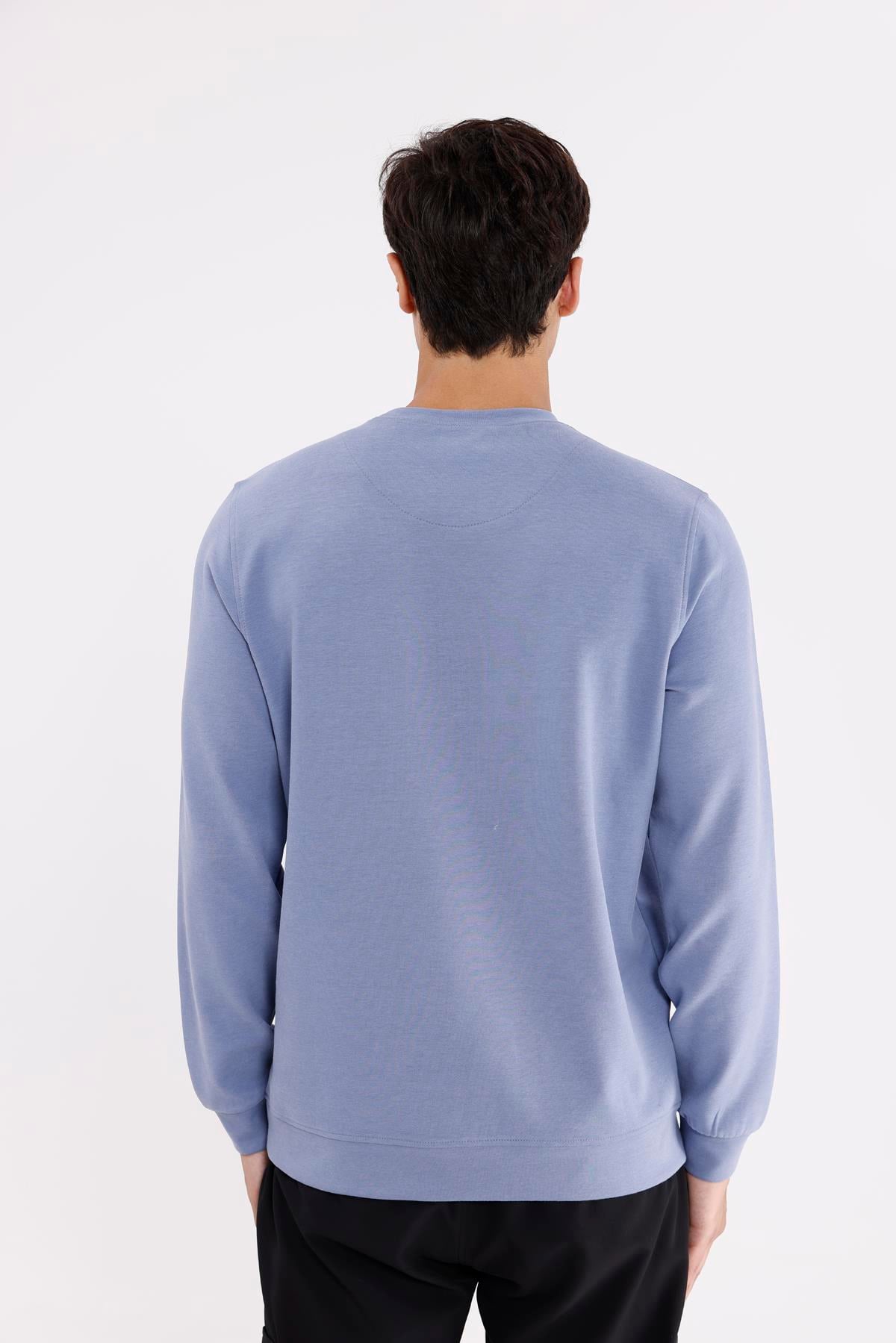 Modal Karışımlı Yumuşak Dokulu Rahat Kalıp Esnek Kullanım Sunan Sweatshirt