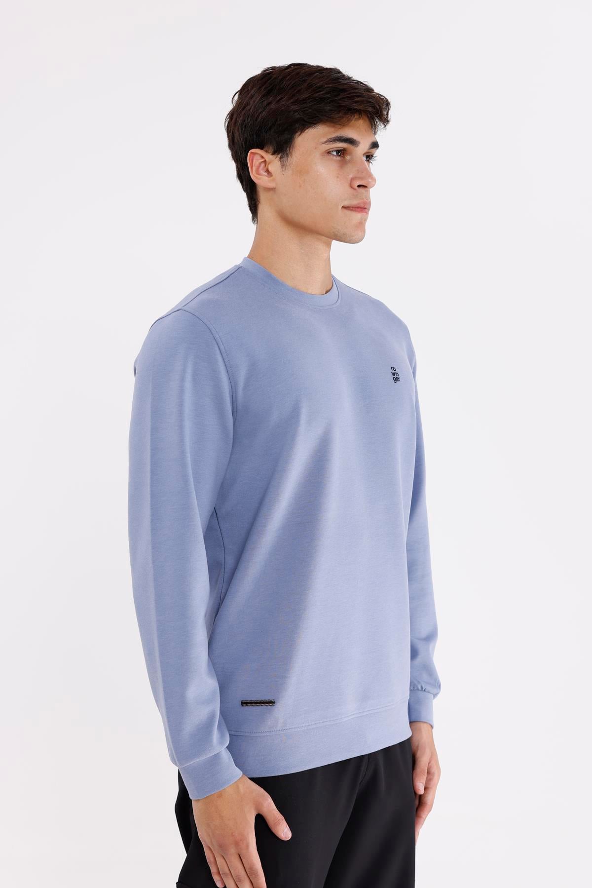 Modal Karışımlı Yumuşak Dokulu Rahat Kalıp Esnek Kullanım Sunan Sweatshirt