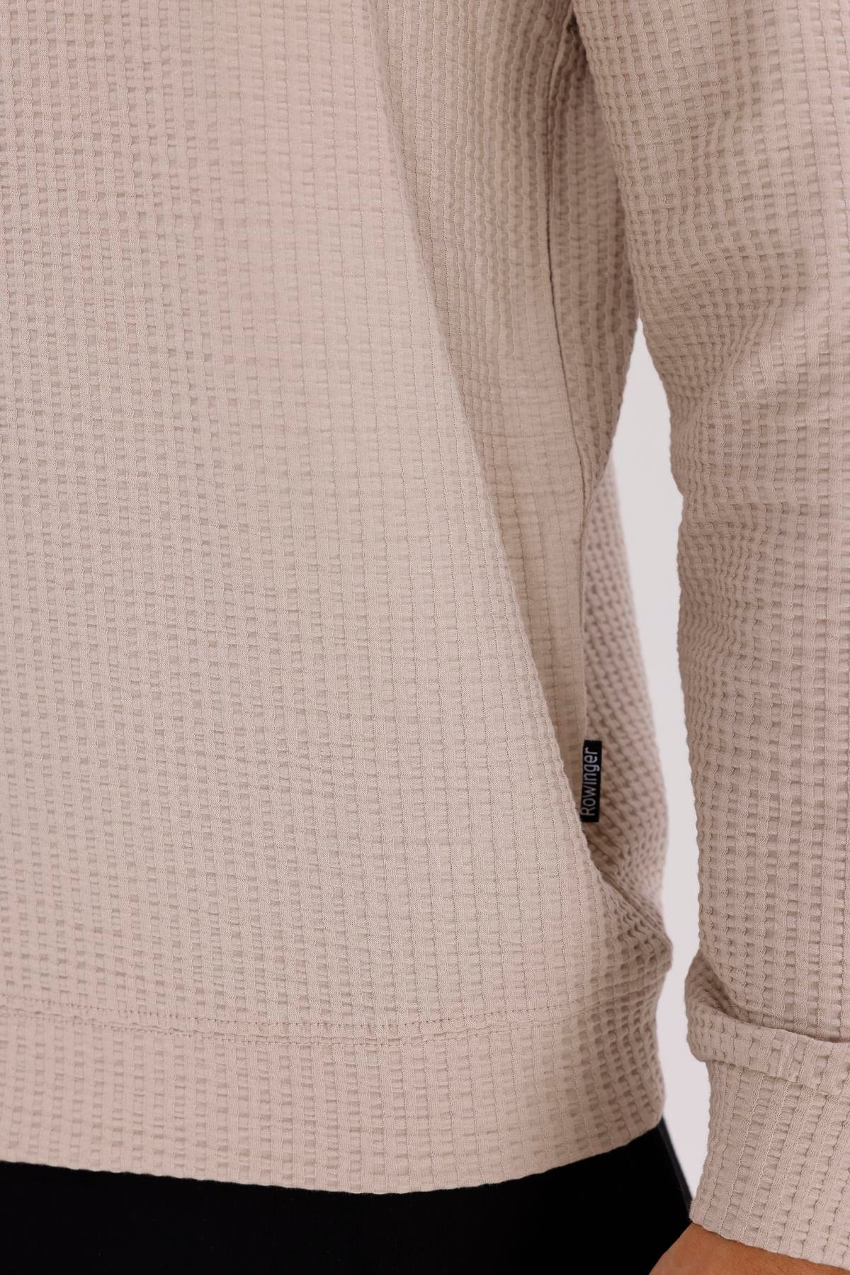 Petek Yüzeyli Bisiklet Yaka Rahat Kalıp Lastik Manşetli Mevsimlik Sweatshirt