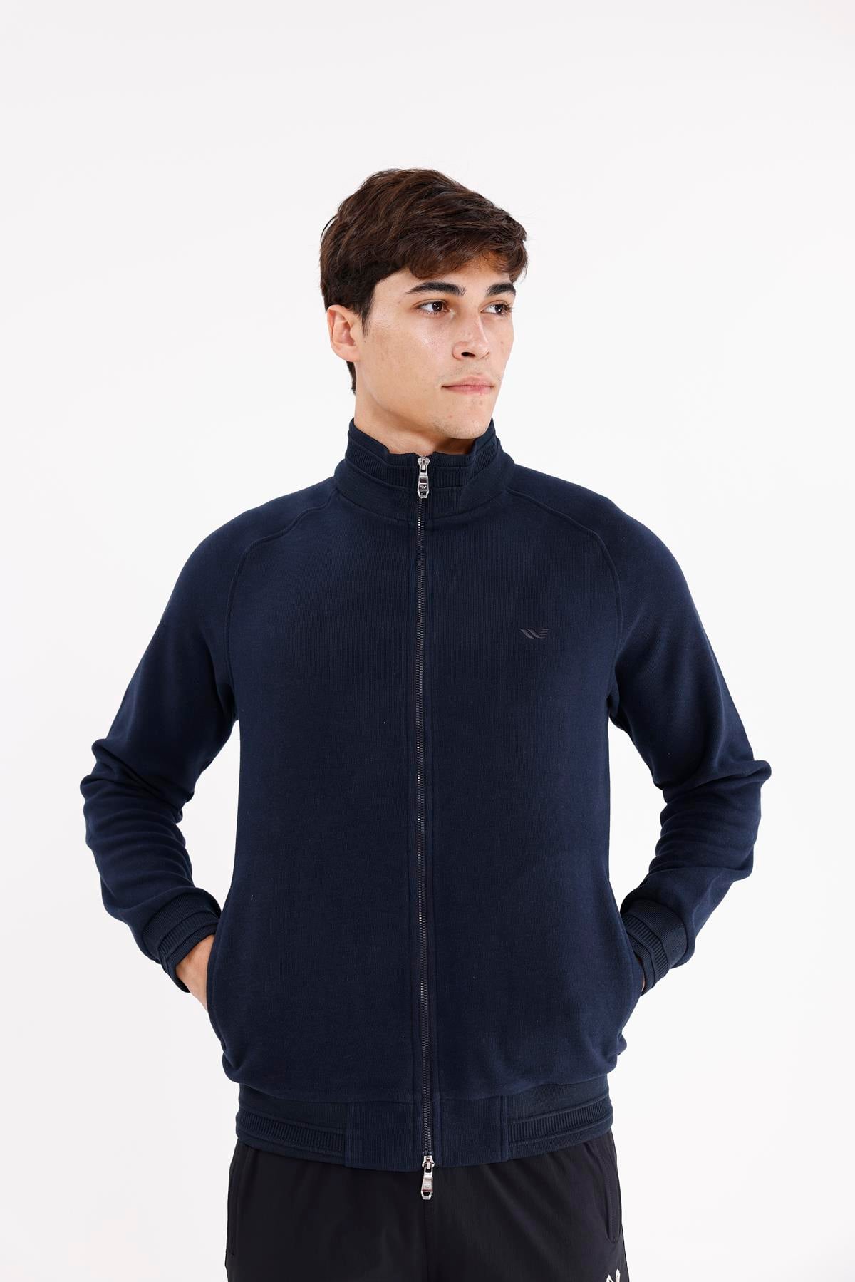 Polo Yaka Rahat Kalıp Selanik Yapıda Mevsimlik Spor Görünümlü Sweatshirt