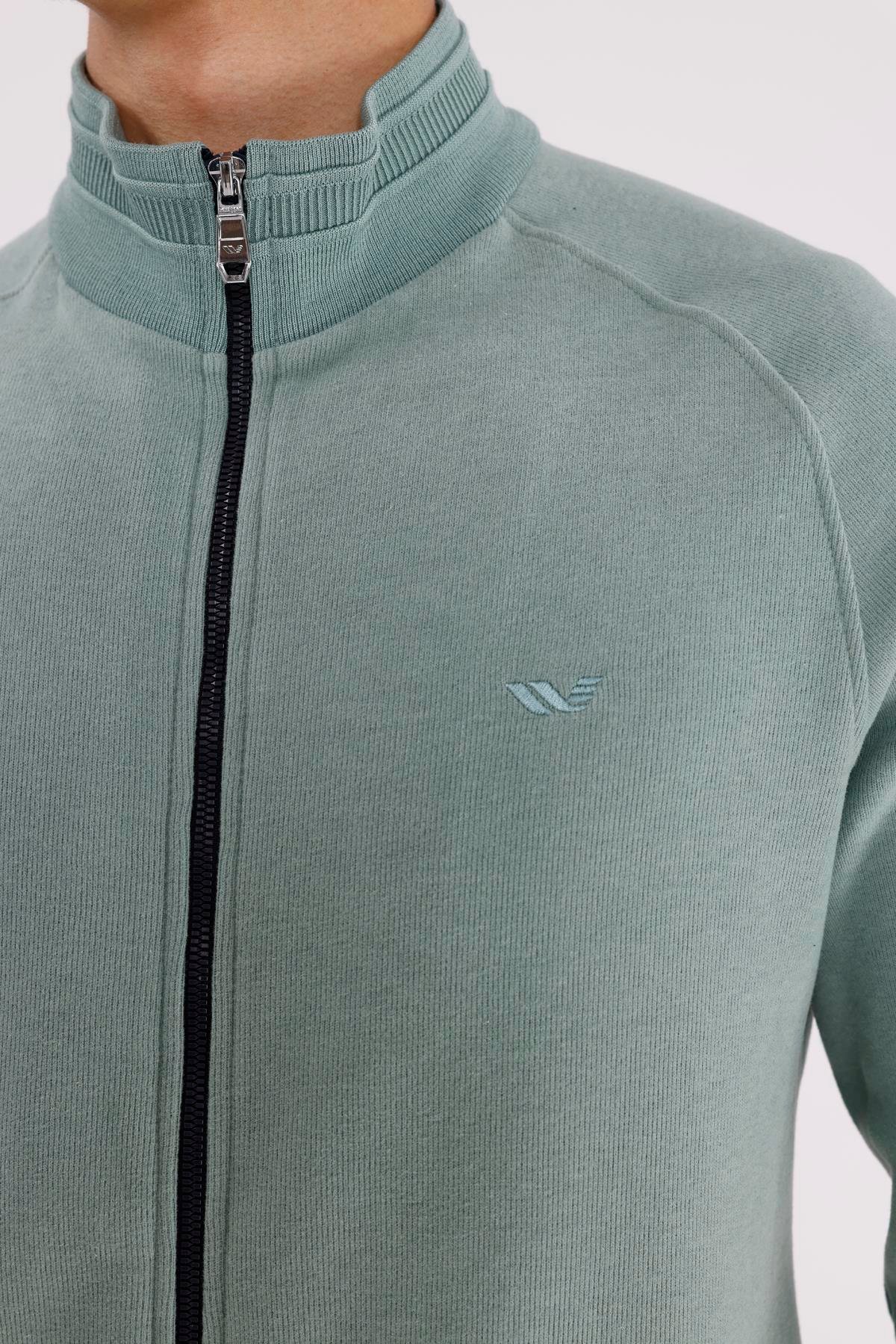 Polo Yaka Rahat Kalıp Selanik Yapıda Mevsimlik Spor Görünümlü Sweatshirt