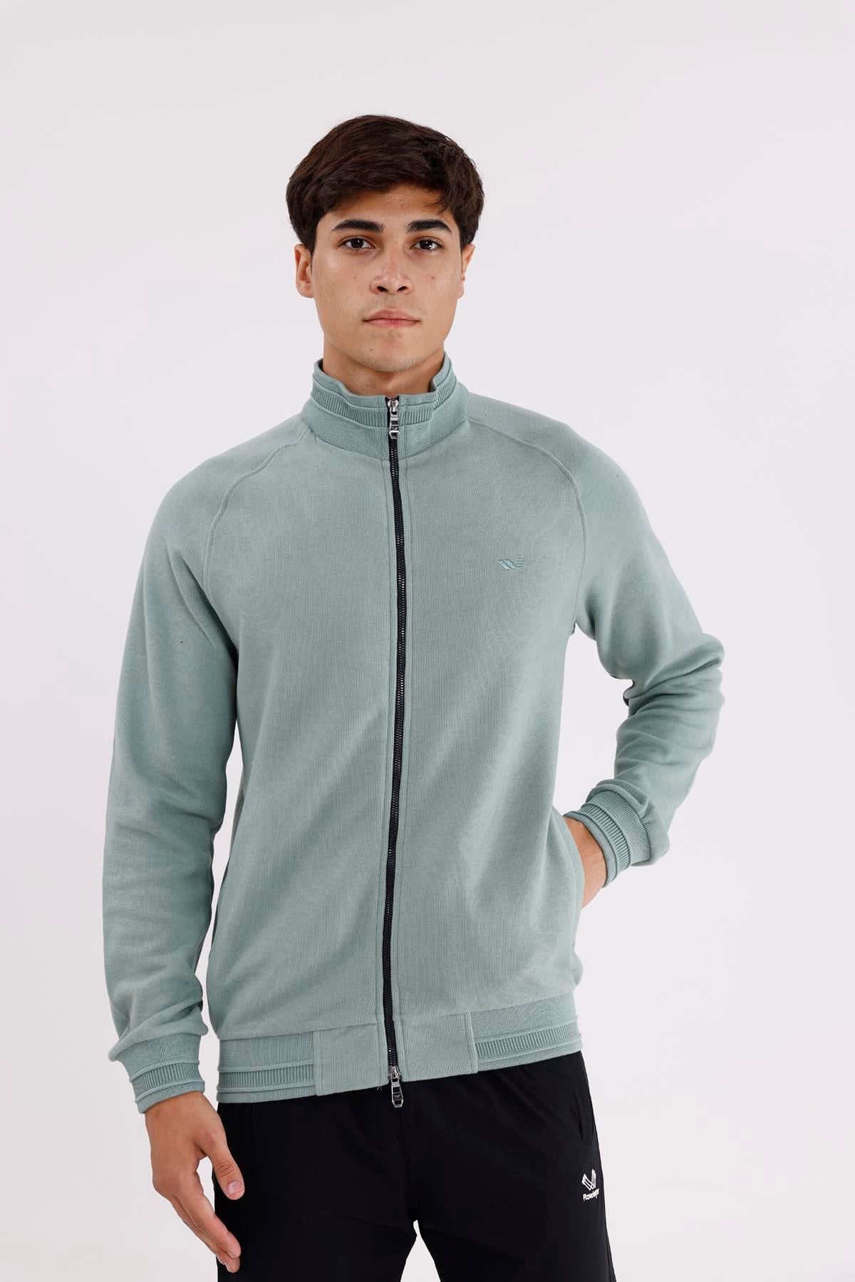 Polo Yaka Rahat Kalıp Selanik Yapıda Mevsimlik Spor Görünümlü Sweatshirt