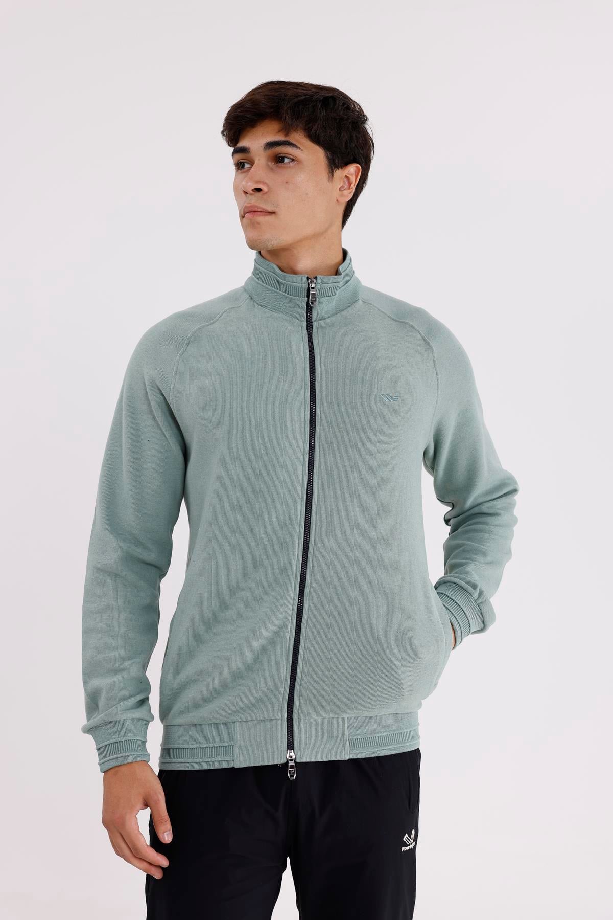 Polo Yaka Rahat Kalıp Selanik Yapıda Mevsimlik Spor Görünümlü Sweatshirt