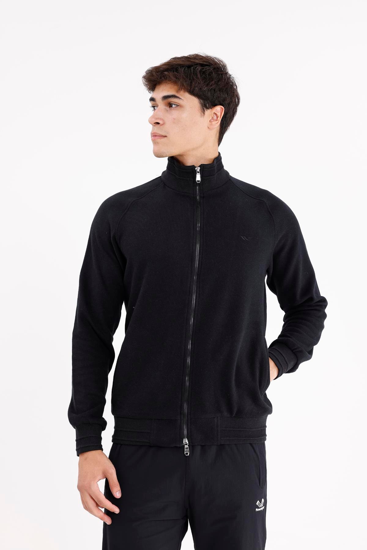Polo Yaka Rahat Kalıp Selanik Yapıda Mevsimlik Spor Görünümlü Sweatshirt