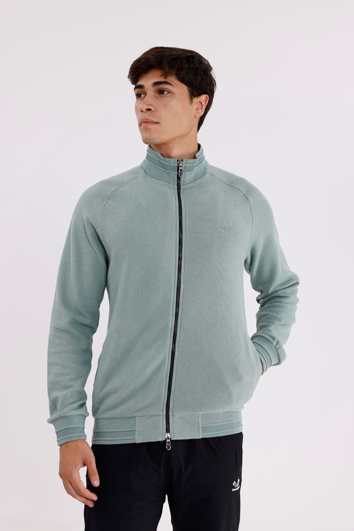 Polo Yaka Rahat Kalıp Selanik Yapıda Mevsimlik Spor Görünümlü Sweatshirt