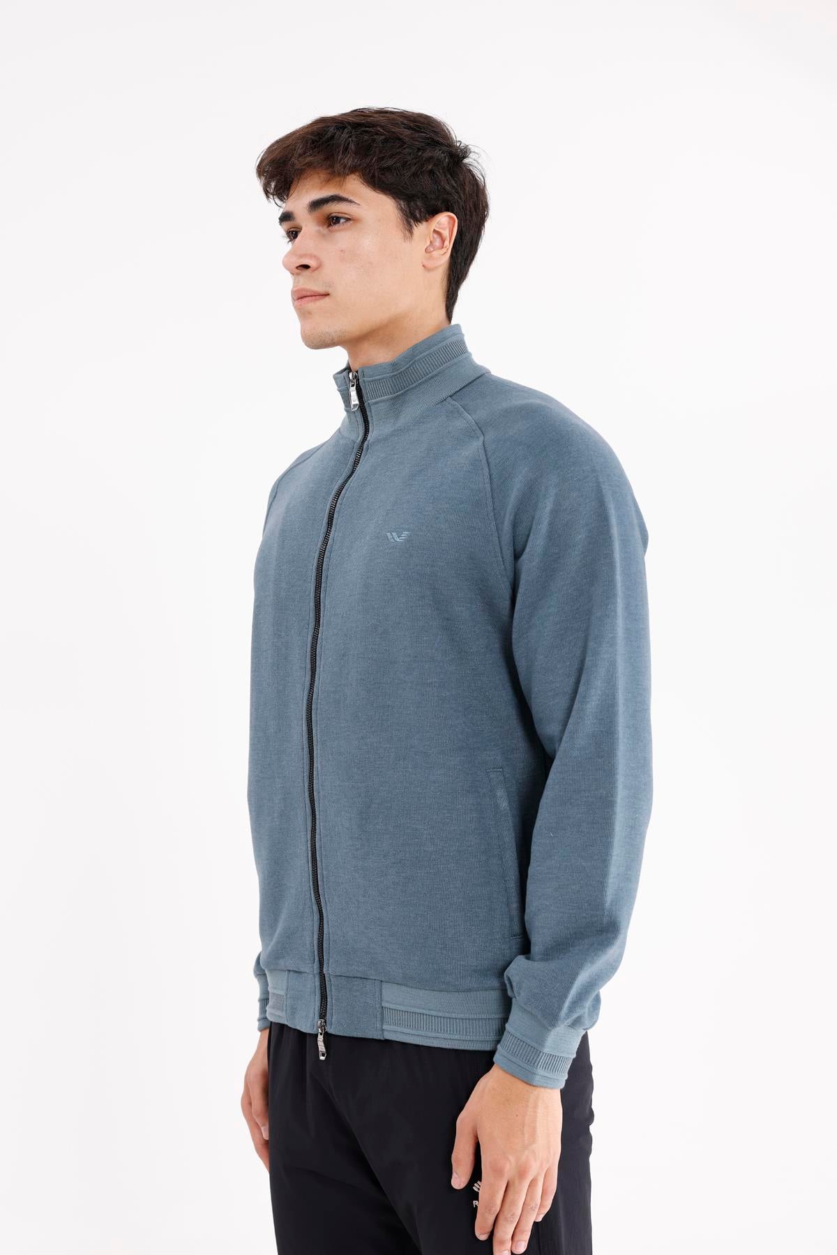 Polo Yaka Rahat Kalıp Selanik Yapıda Mevsimlik Spor Görünümlü Sweatshirt
