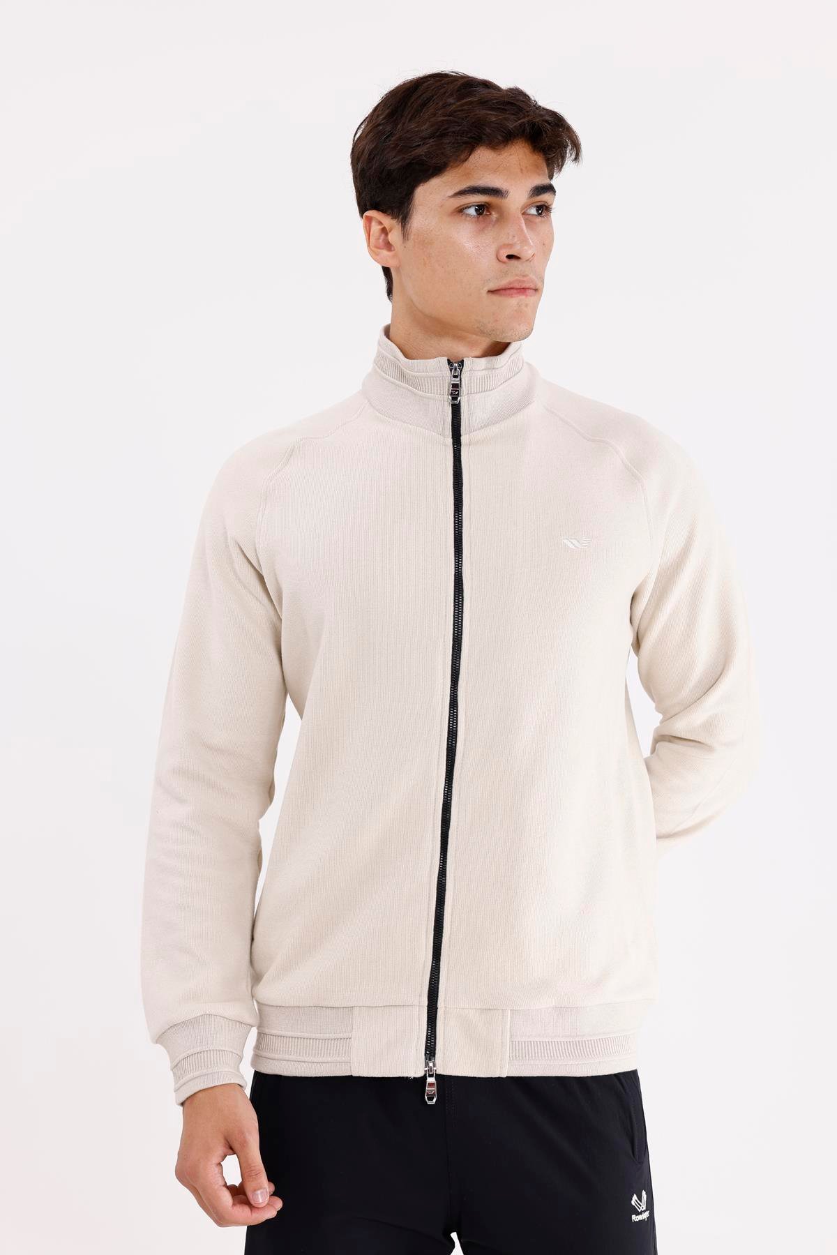 Polo Yaka Rahat Kalıp Selanik Yapıda Mevsimlik Spor Görünümlü Sweatshirt
