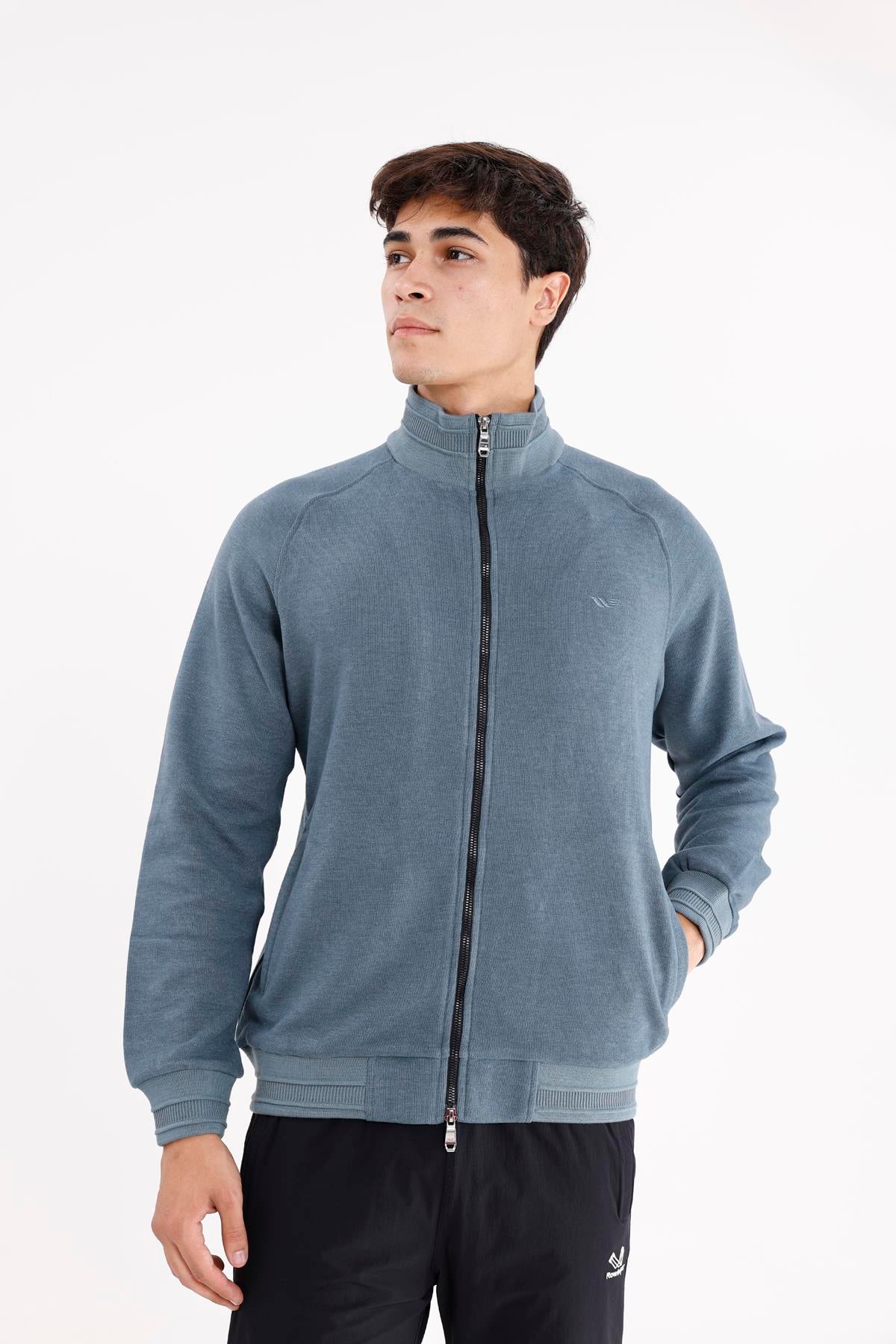 Polo Yaka Rahat Kalıp Selanik Yapıda Mevsimlik Spor Görünümlü Sweatshirt