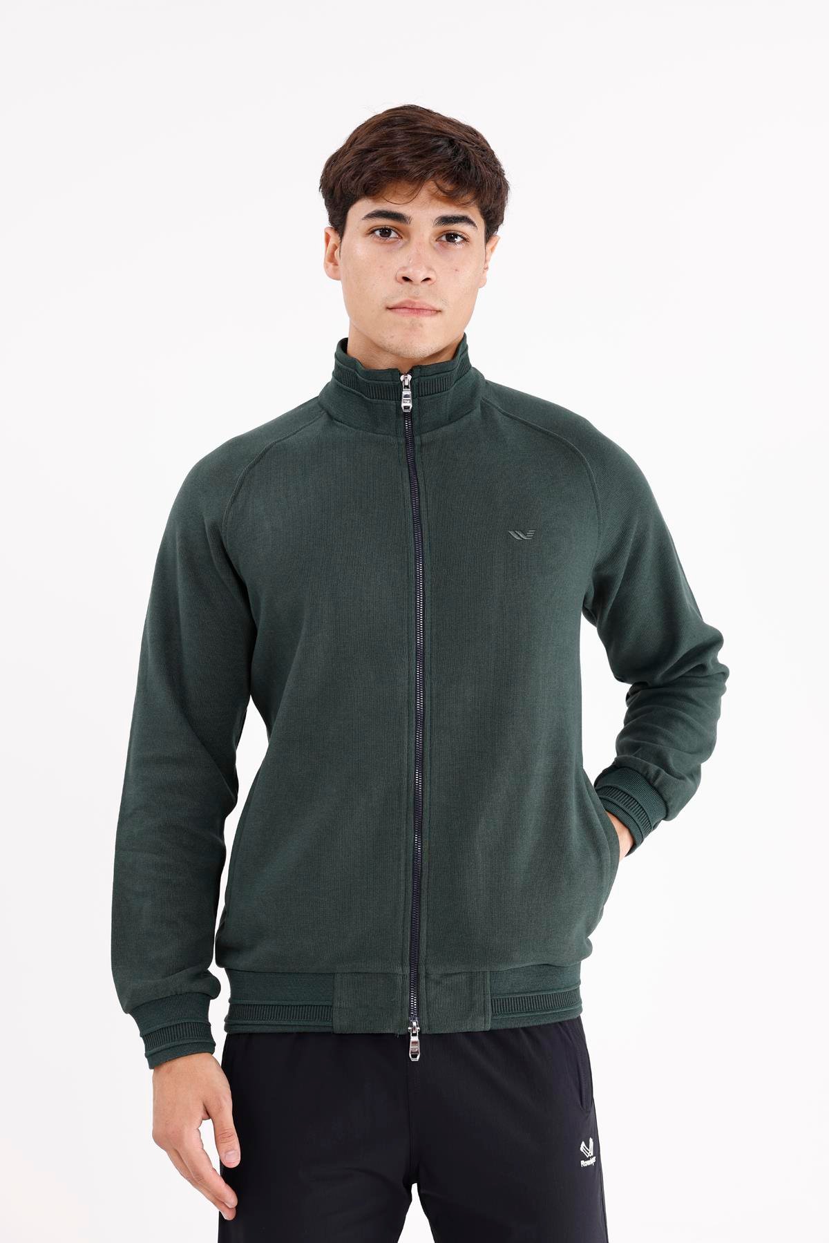 Polo Yaka Rahat Kalıp Selanik Yapıda Mevsimlik Spor Görünümlü Sweatshirt