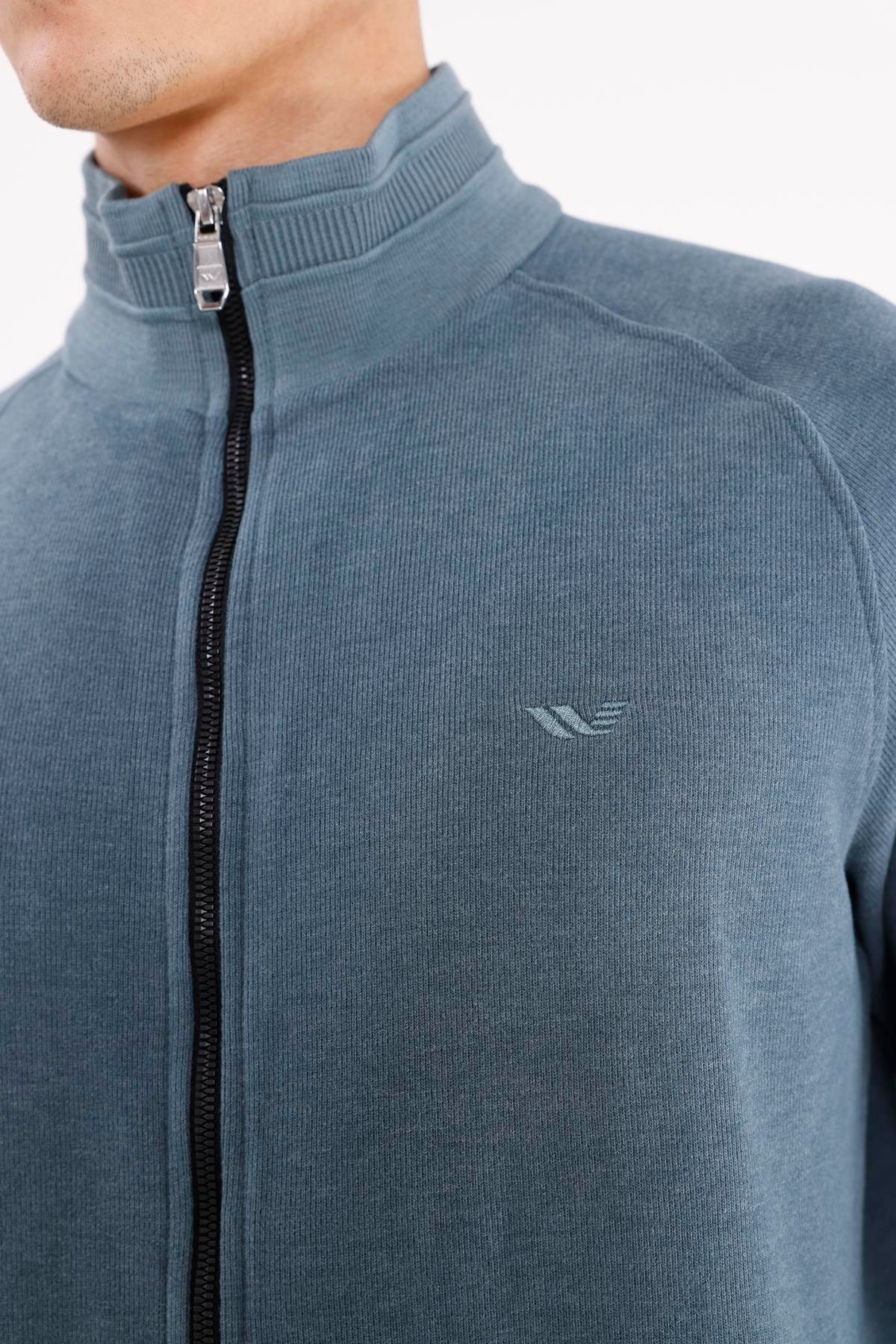Polo Yaka Rahat Kalıp Selanik Yapıda Mevsimlik Spor Görünümlü Sweatshirt