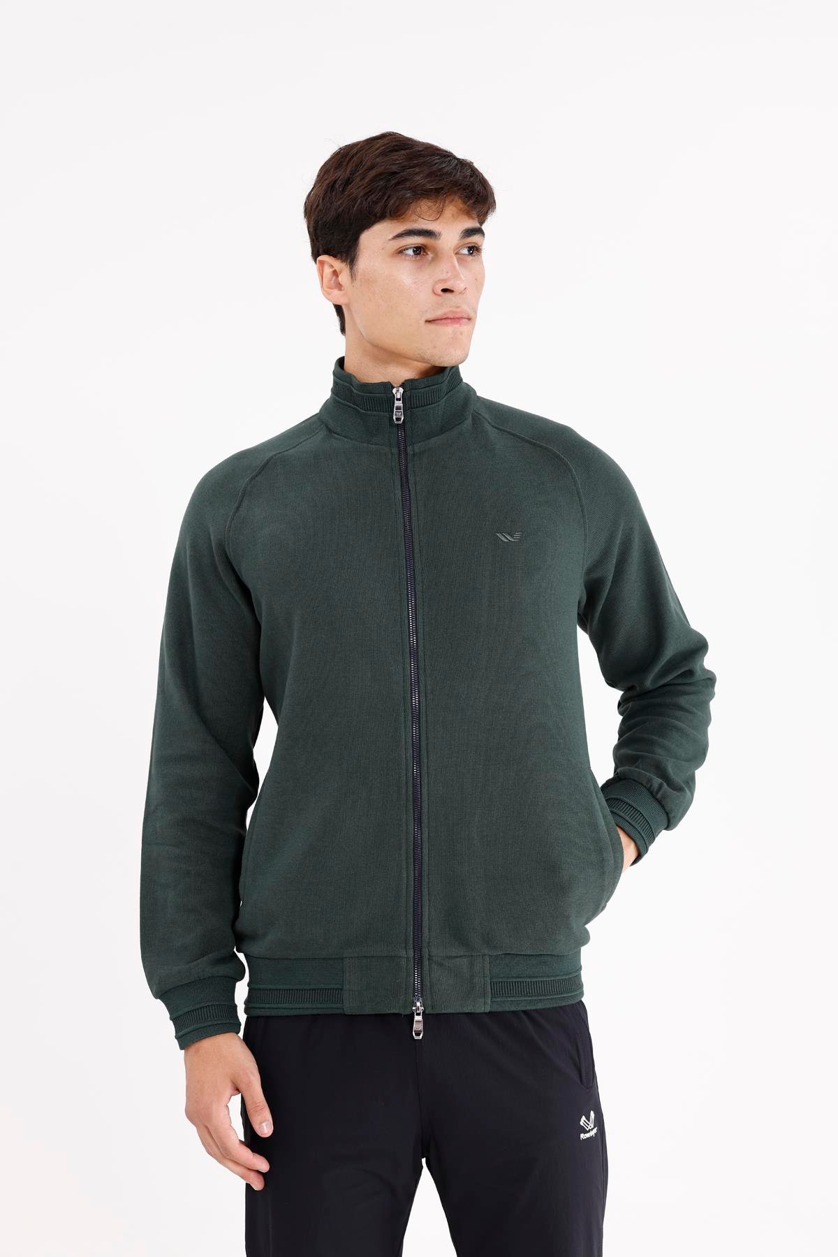 Polo Yaka Rahat Kalıp Selanik Yapıda Mevsimlik Spor Görünümlü Sweatshirt