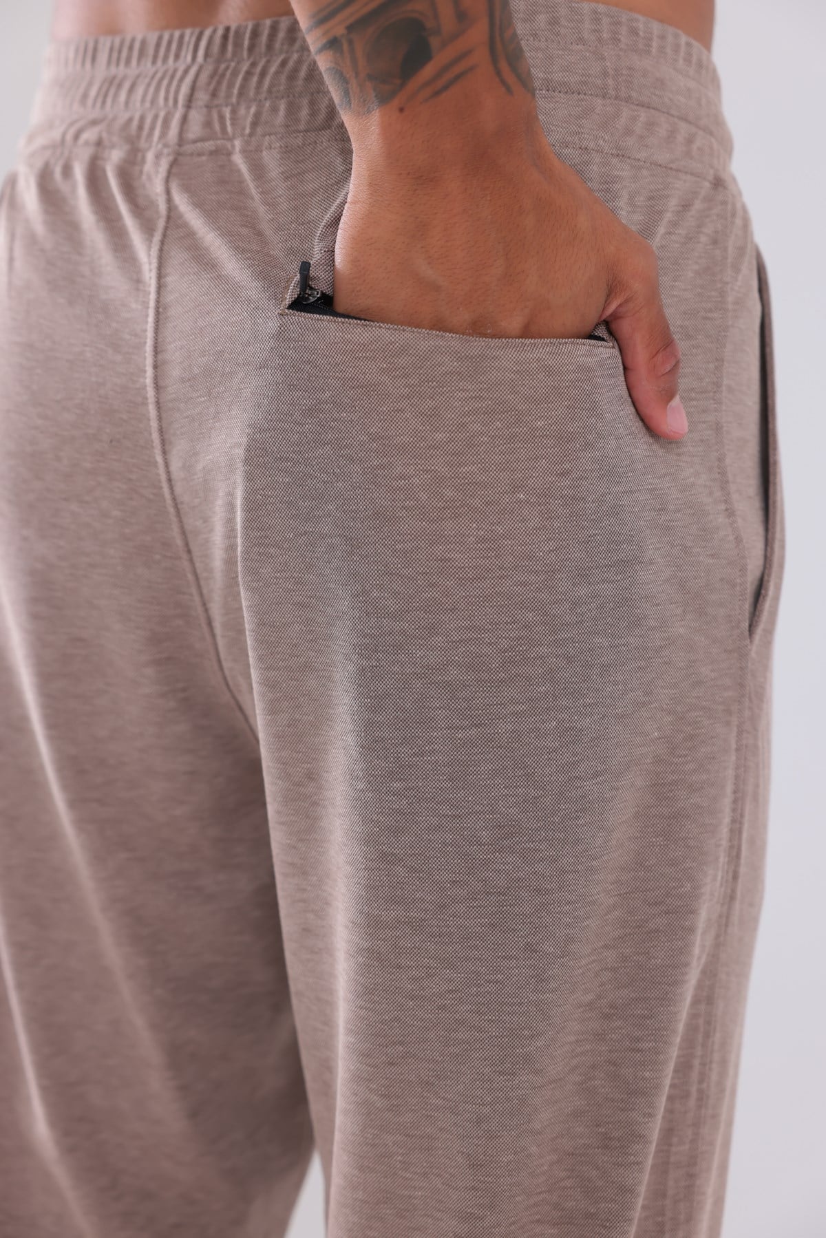 Premium Merserize Kumaş Logolu Lastikli Paça Jogger Erkek Eşofman Altı