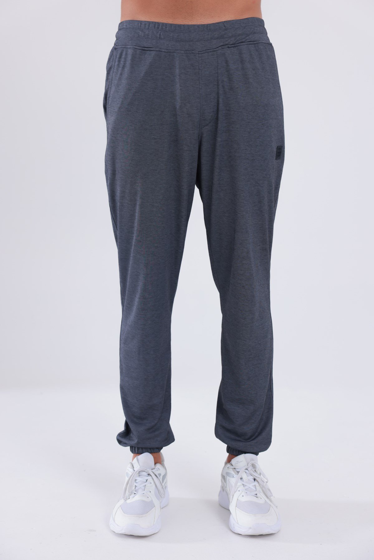 Premium Merserize Kumaş Logolu Lastikli Paça Jogger Erkek Eşofman Altı