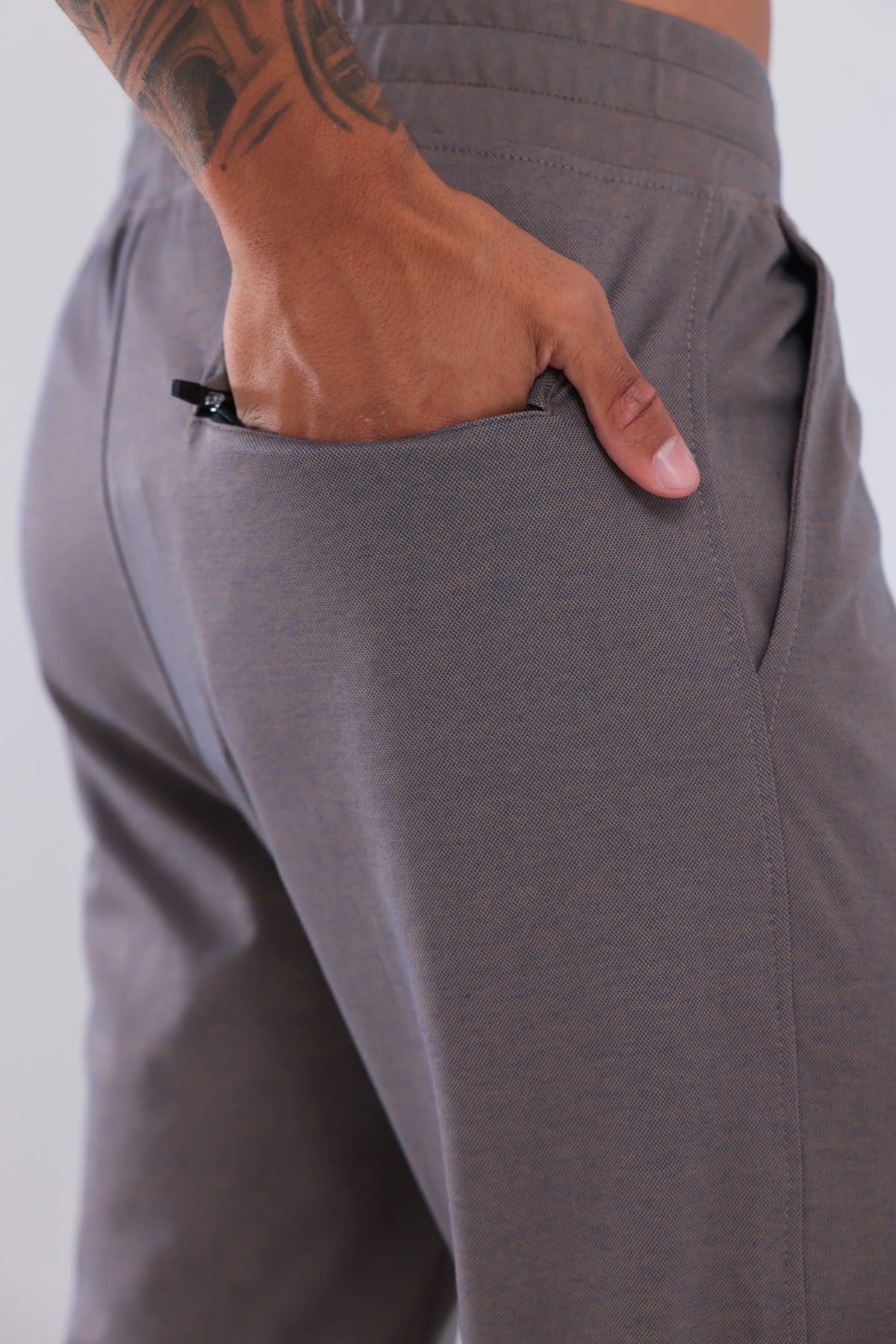 Premium Merserize Kumaş Logolu Lastikli Paça Jogger Erkek Eşofman Altı