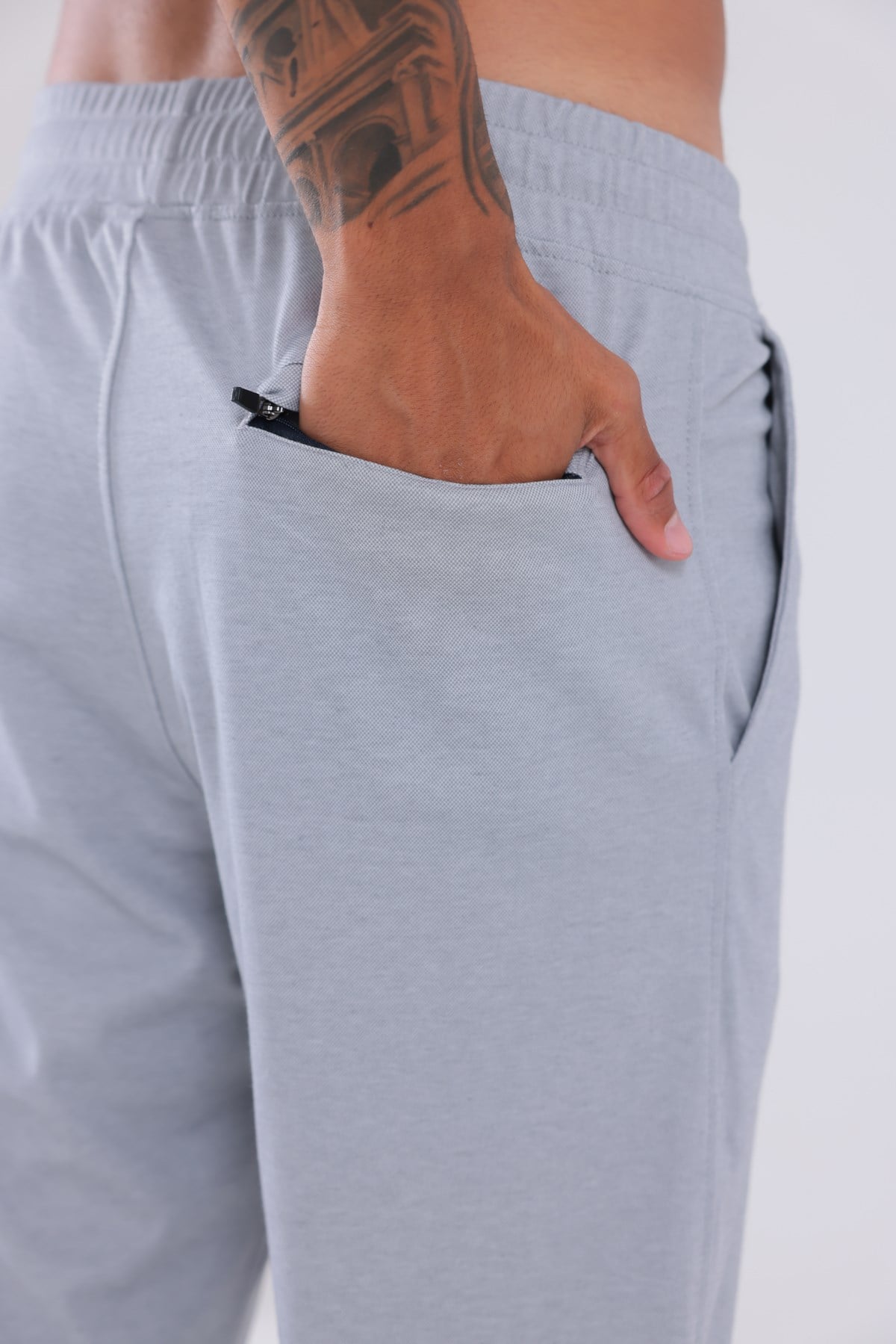 Premium Merserize Kumaş Logolu Lastikli Paça Jogger Erkek Eşofman Altı