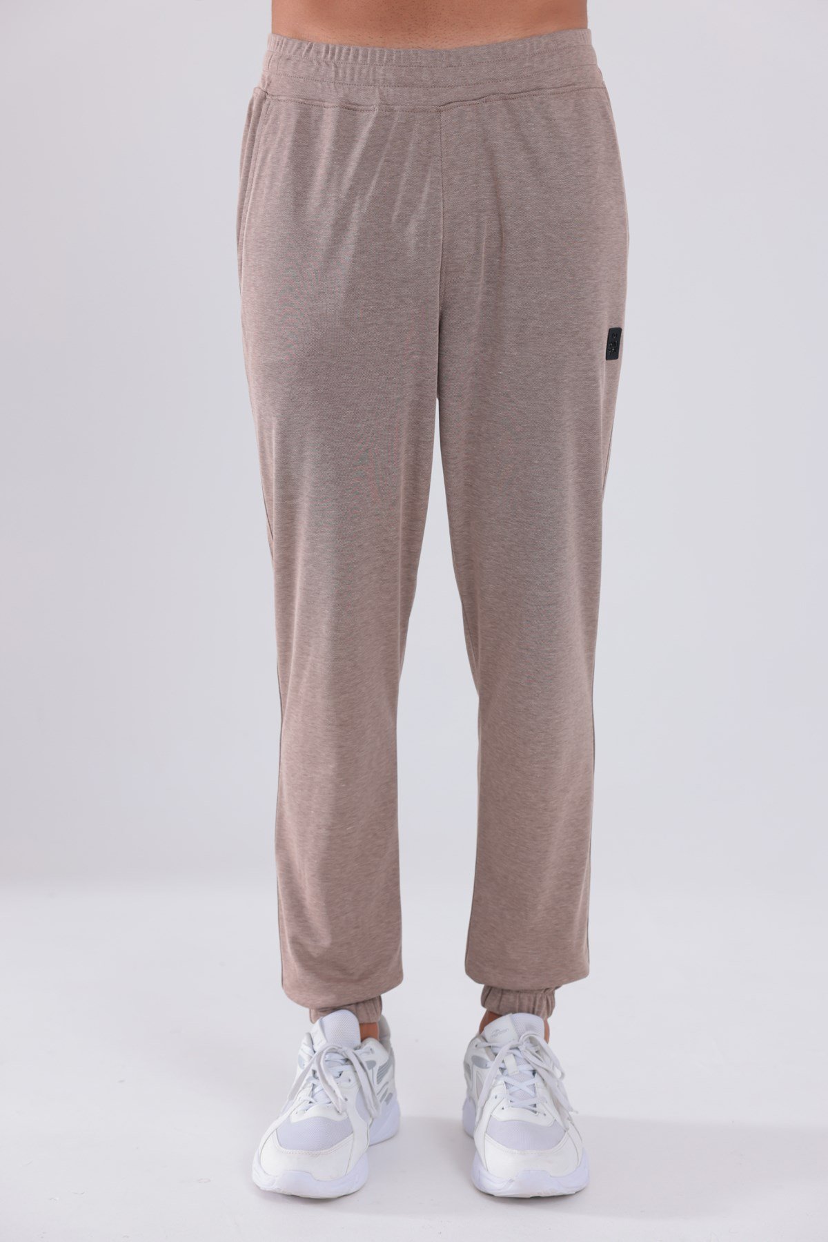 Premium Merserize Kumaş Logolu Lastikli Paça Jogger Erkek Eşofman Altı