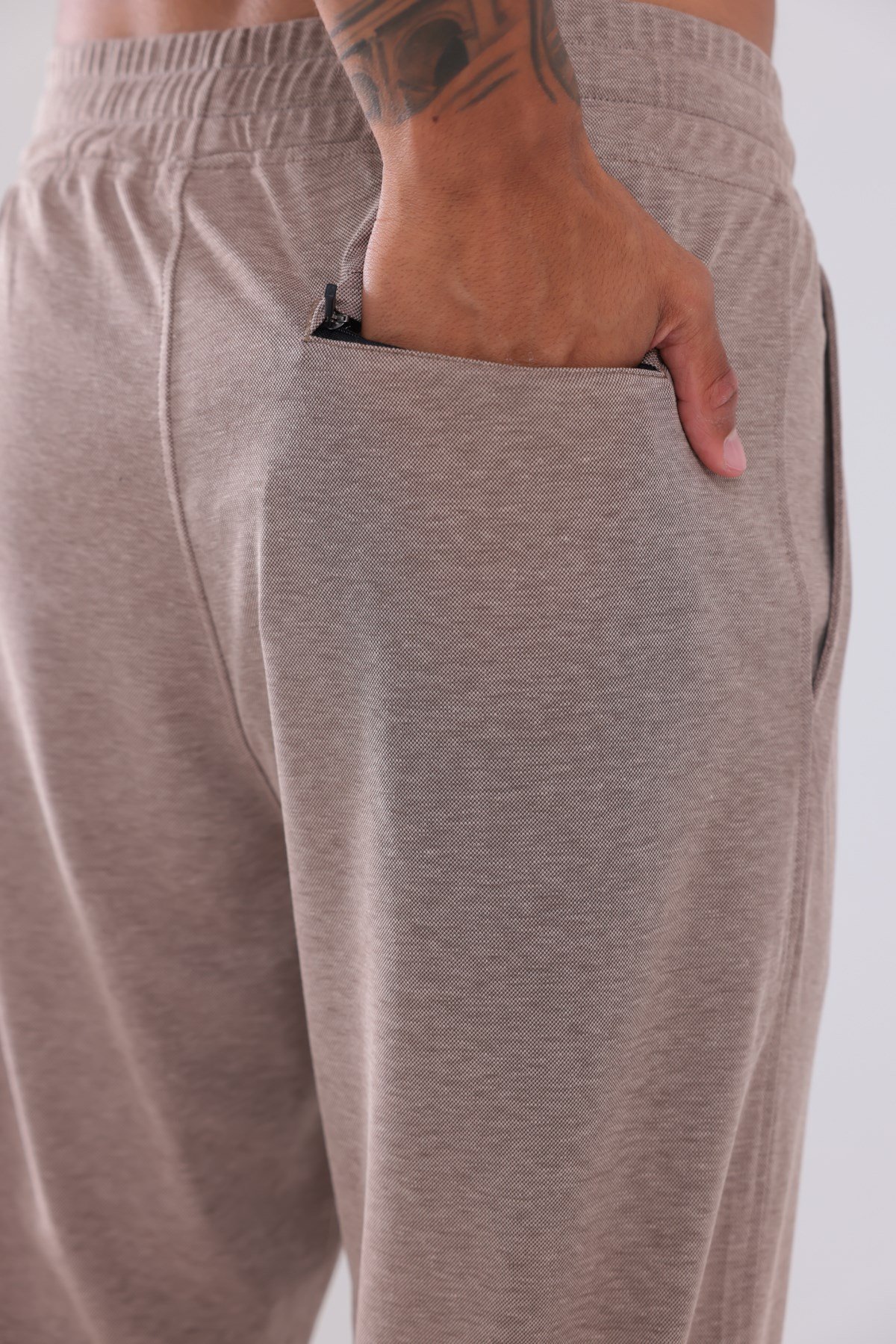 Premium Merserize Kumaş Logolu Lastikli Paça Jogger Erkek Eşofman Altı