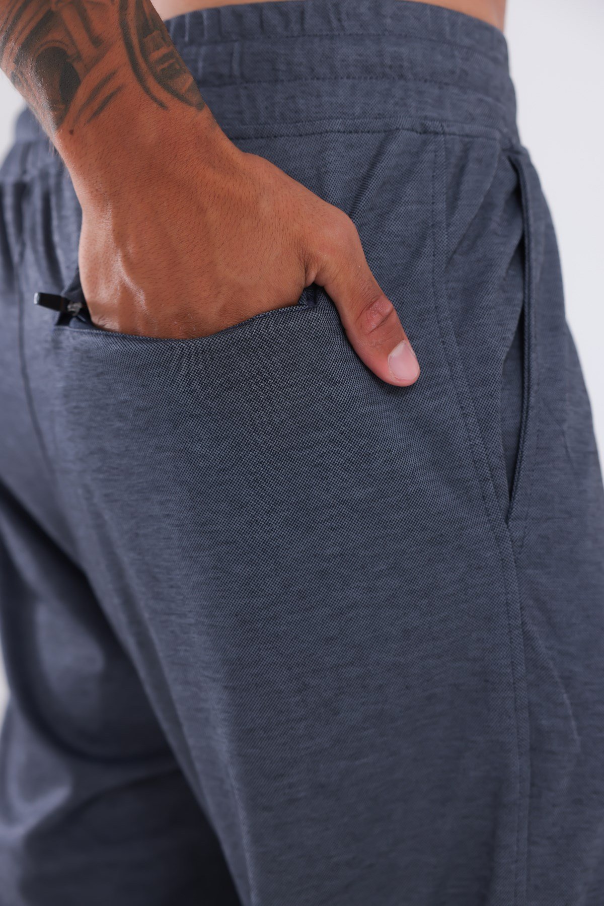 Premium Merserize Kumaş Logolu Lastikli Paça Jogger Erkek Eşofman Altı